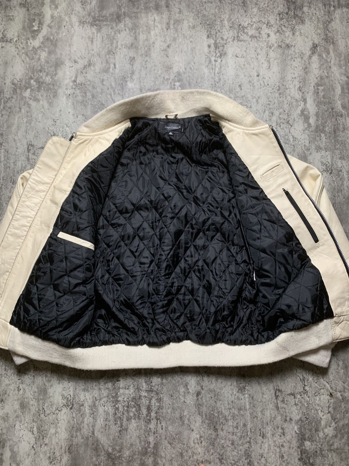Avirex Broken White Liugoo Leather Bomber Jacket Size US XXL / EU 58 / 5 - 2 Thumbnail