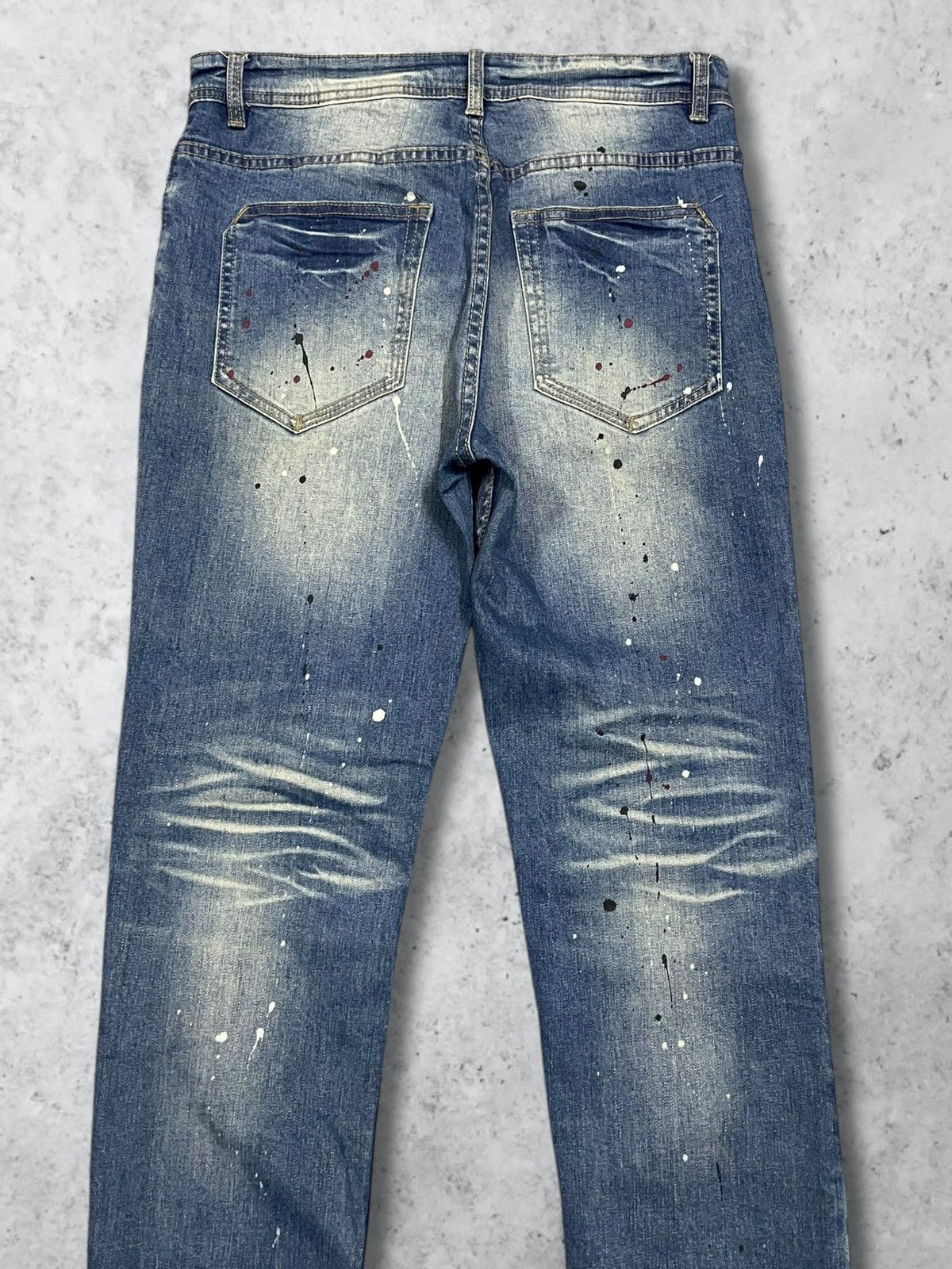 Amiri Vintage Japanese Paint Splat Sashiko Patch High Rise Jeans Size 30" / US 8 / IT 44 - 4 Thumbnail