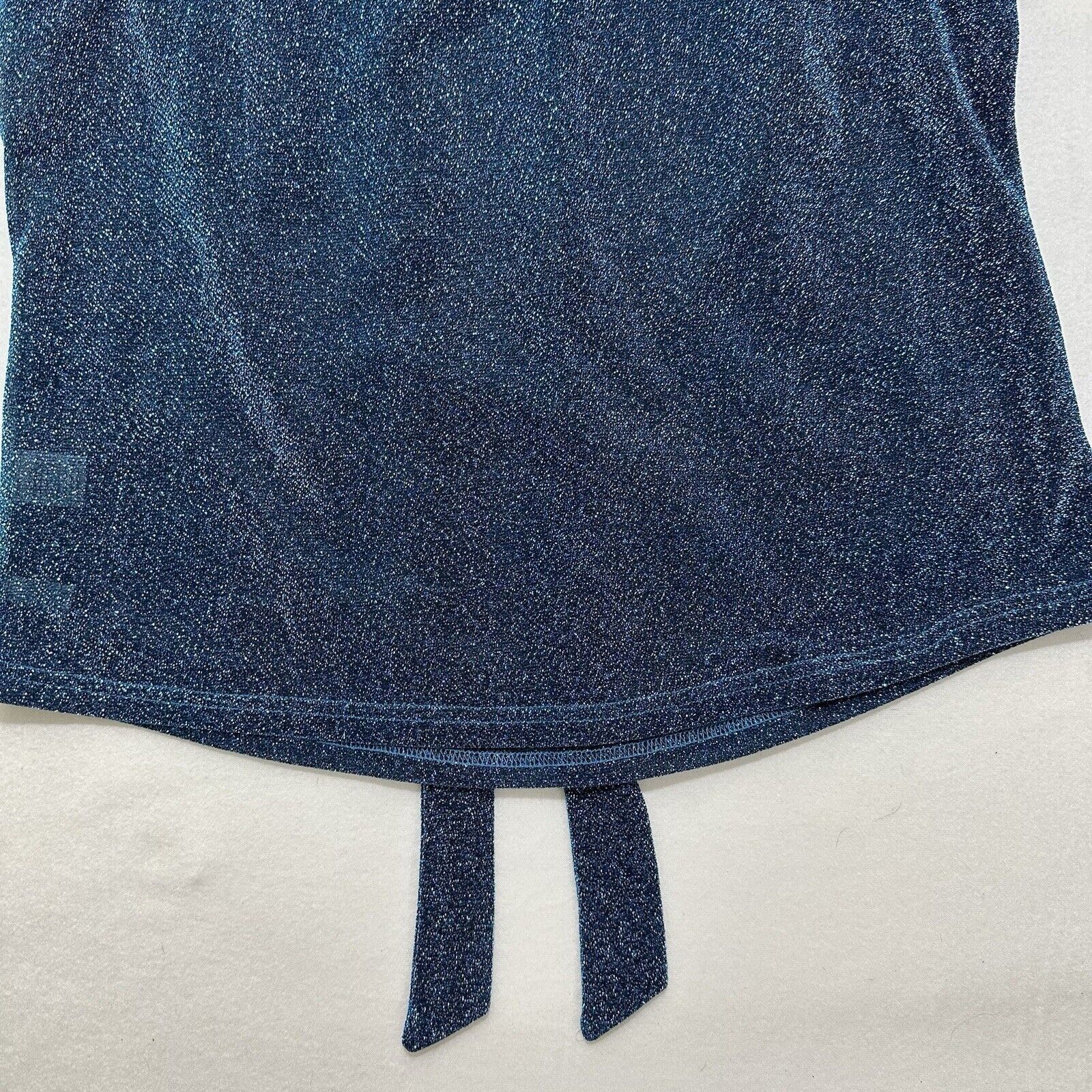 Other New York & Company Large Sparkle Glitter Flashy Blue Blouse Size L / US 10 / IT 46 - 12 Thumbnail