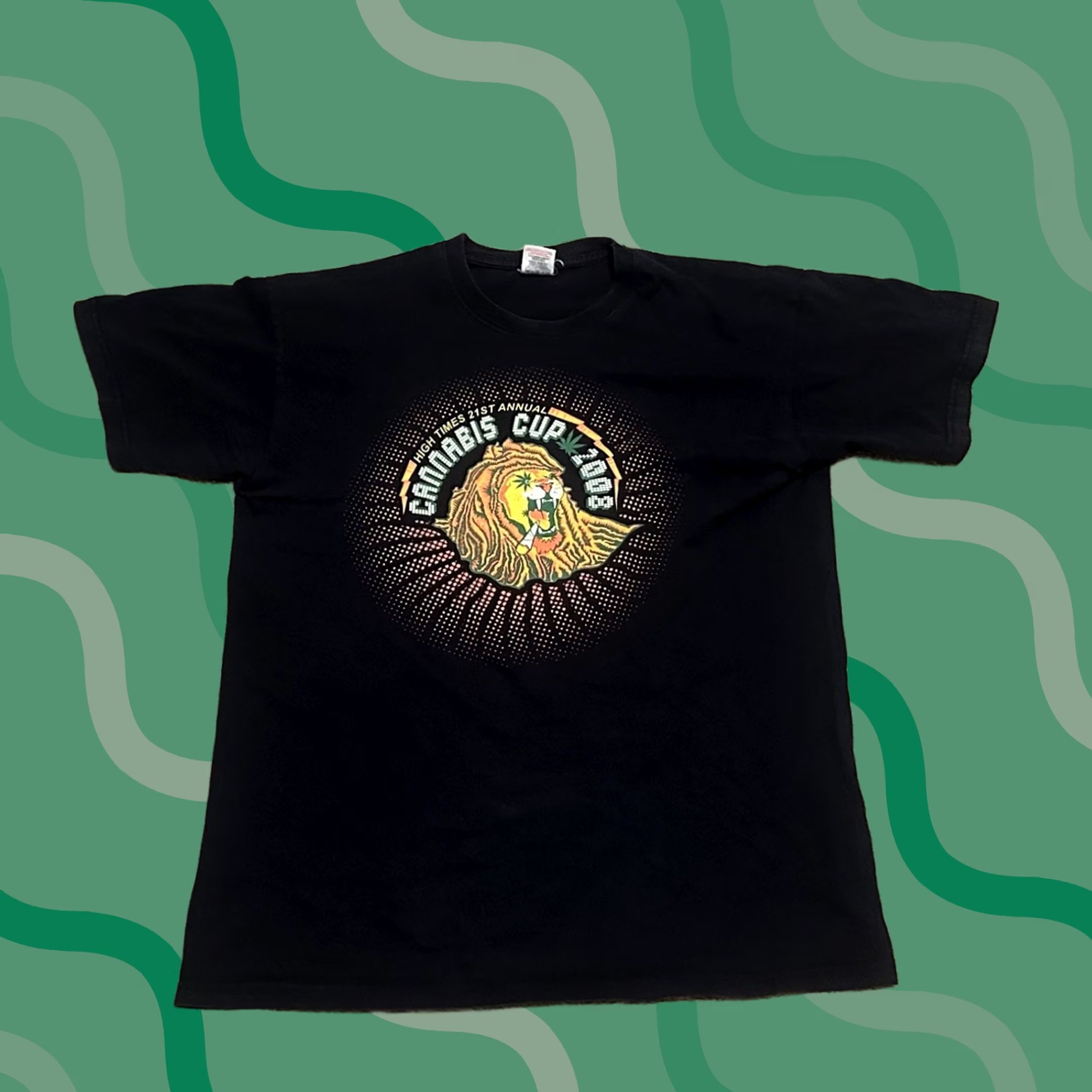 Fruit Of The Loom VINTAGE High Times Cannabis Cup Shirt Mens Medium Rastafari Graphic Print Y2K Black Fruit of the Loom Hippie Size US M / EU 48-50 / 2 - 1 Thumbnail