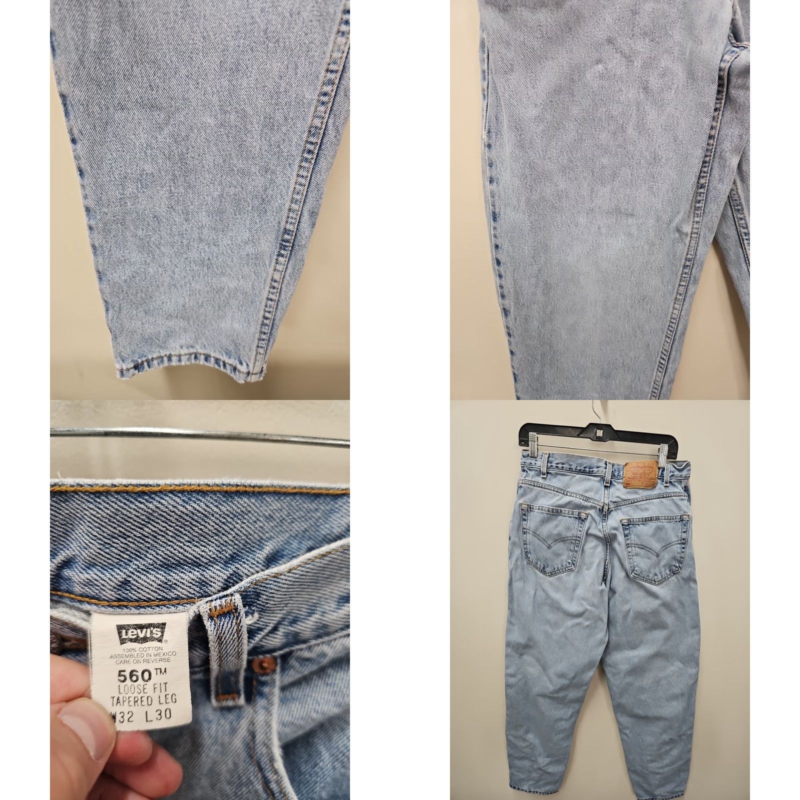 Levi's VINTAGE Levi's Jeans Mens 32x30 Blue 560 Loose Comfort Denim Pants Faded Baggy Size US 32 / EU 48 - 8 Thumbnail