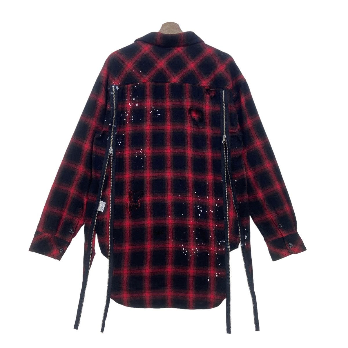 Flannel Japanese Brand Black Flame Gothic Punk Distressed Flannel Size US S / EU 44-46 / 1 - 2 Thumbnail