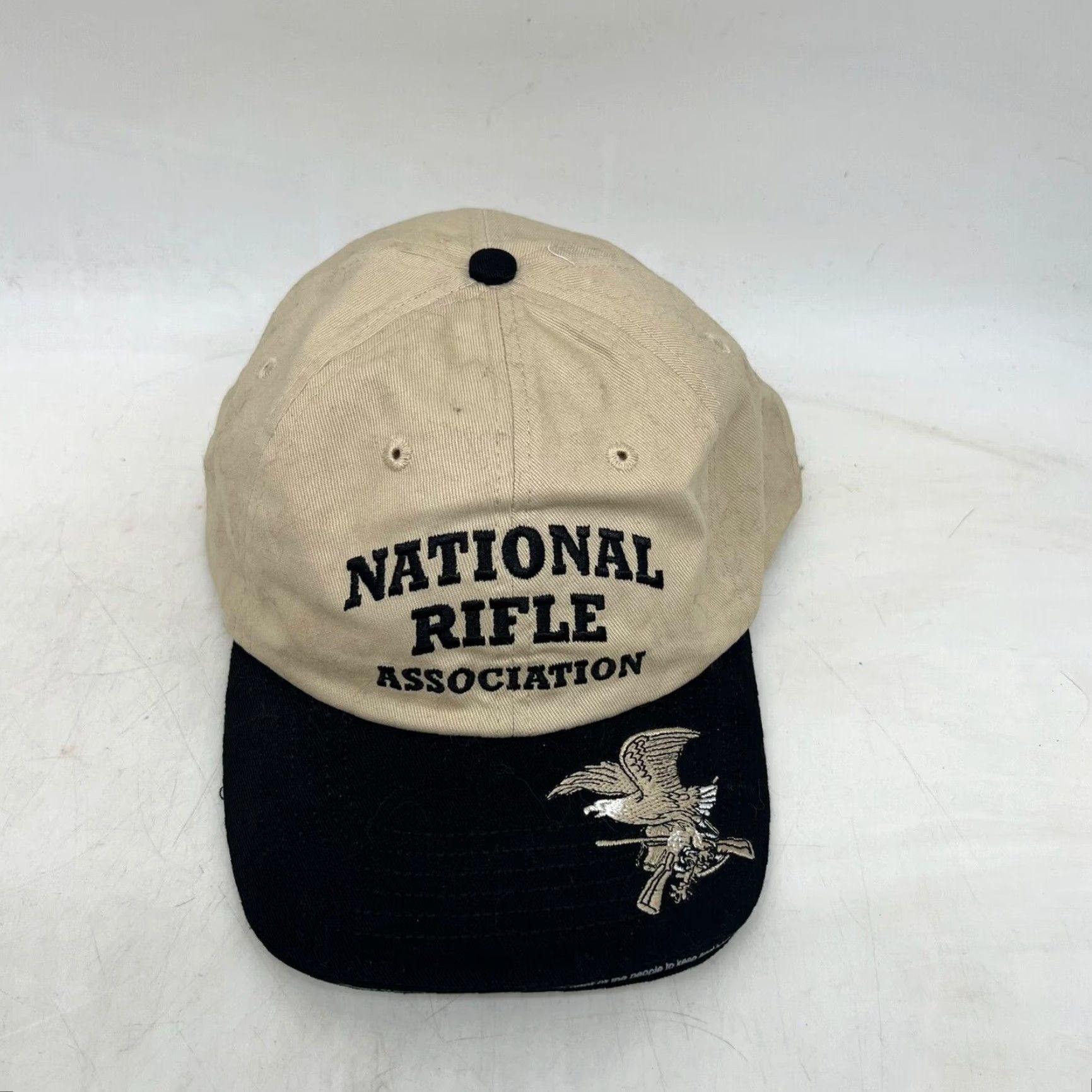 Vintage NRA 1871 Embroidered Adjustable Trucker Cap Adult Tan/Black Hat Men USA Flag Hunting Baseball Cap Size ONE SIZE - 4 Thumbnail