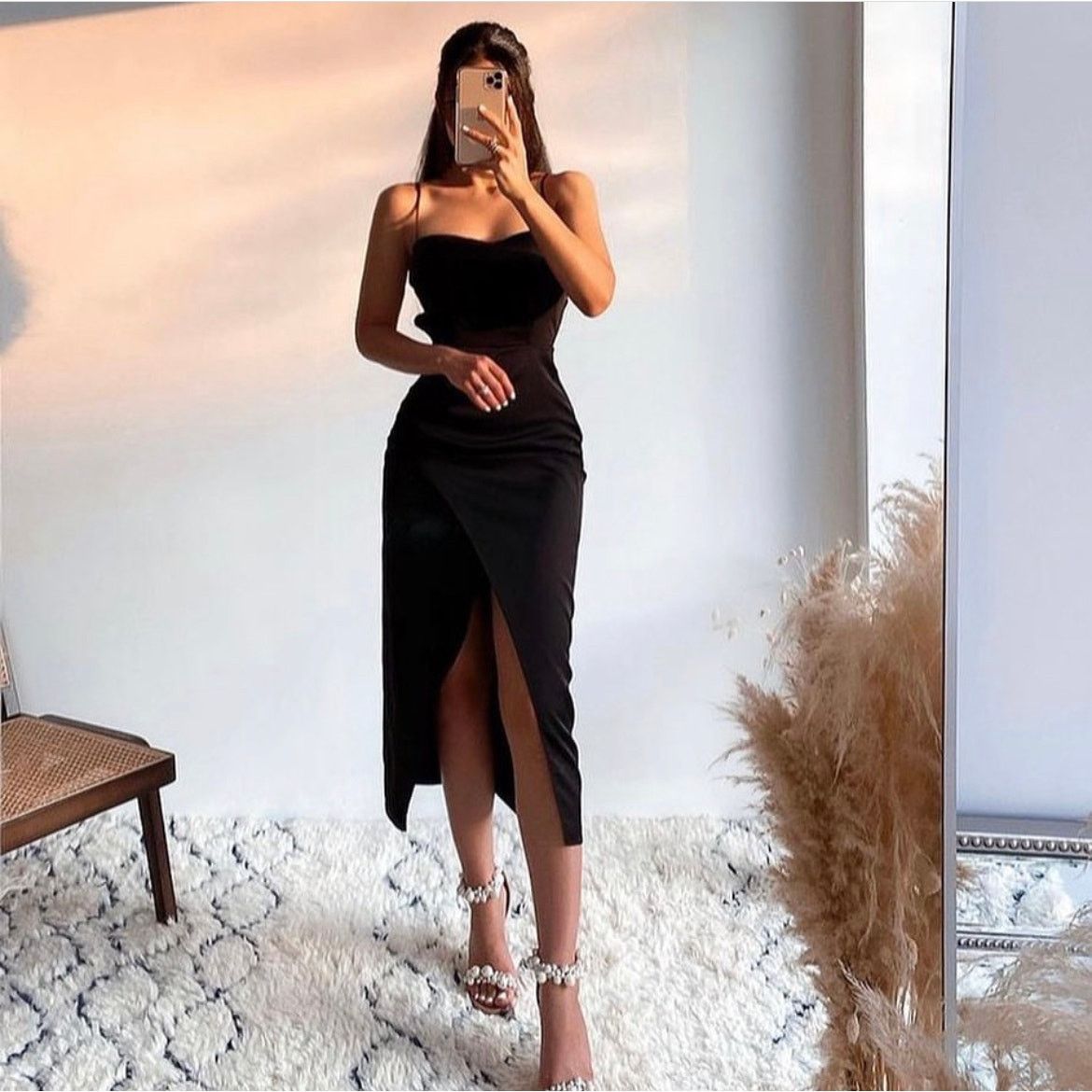 Zara ZARA BLOGGER FAVORITE SATIN EFFECT CUT OUT MIDI DRESS Size S / US 4 / IT 40 - 4 Thumbnail