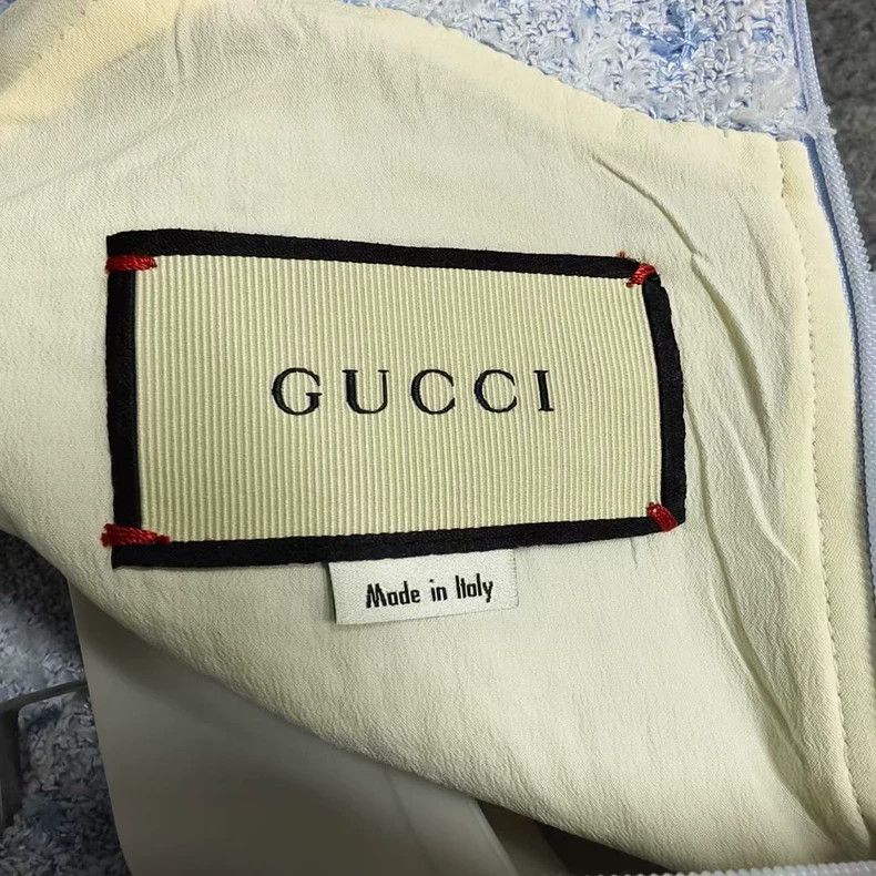 Gucci Gucci Light blue tweed woven small fragrance style dress Size XS / US 0-2 / IT 36-38 - 3 Thumbnail