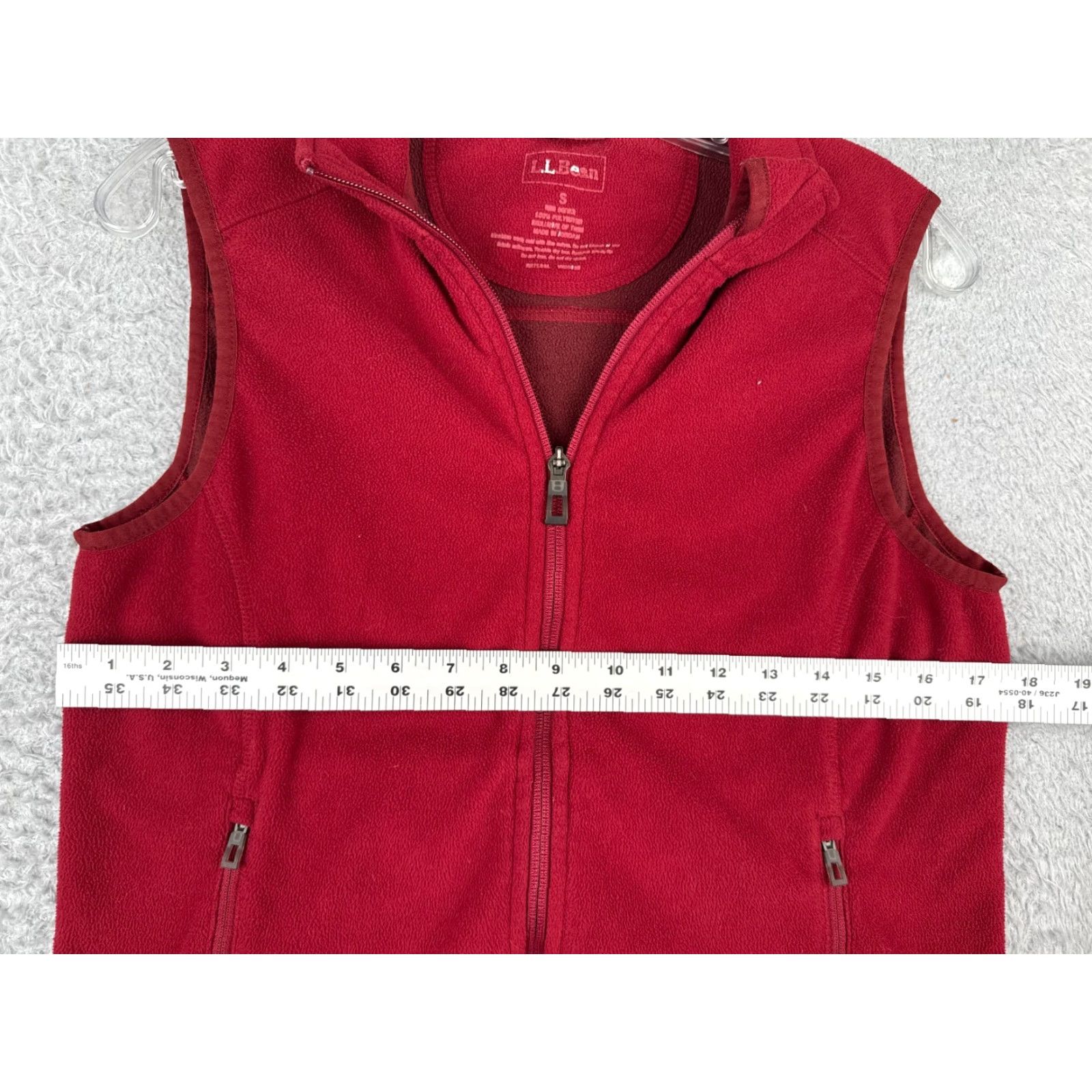 Vintage L.L. Bean Vest Women S Red Full Zip Sleeveless Polyester Fleece Pockets Solid Outdoor American Fall Spring Winter Womens Size S / US 4 / IT 40 - 7 Thumbnail