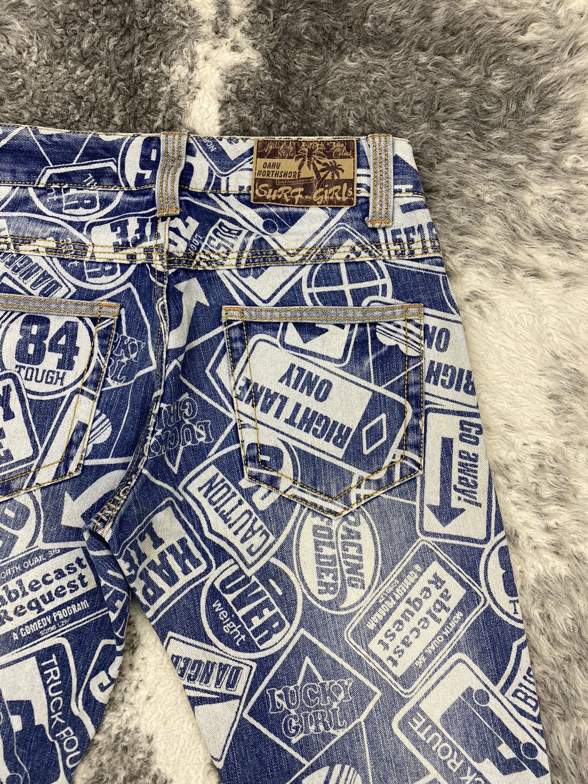 Beauty Beast × If Six Was Nine × Japanese Brand Japanese Surf Girls Oahu Northshore Fullprinted Denim Size 31" - 20 Thumbnail