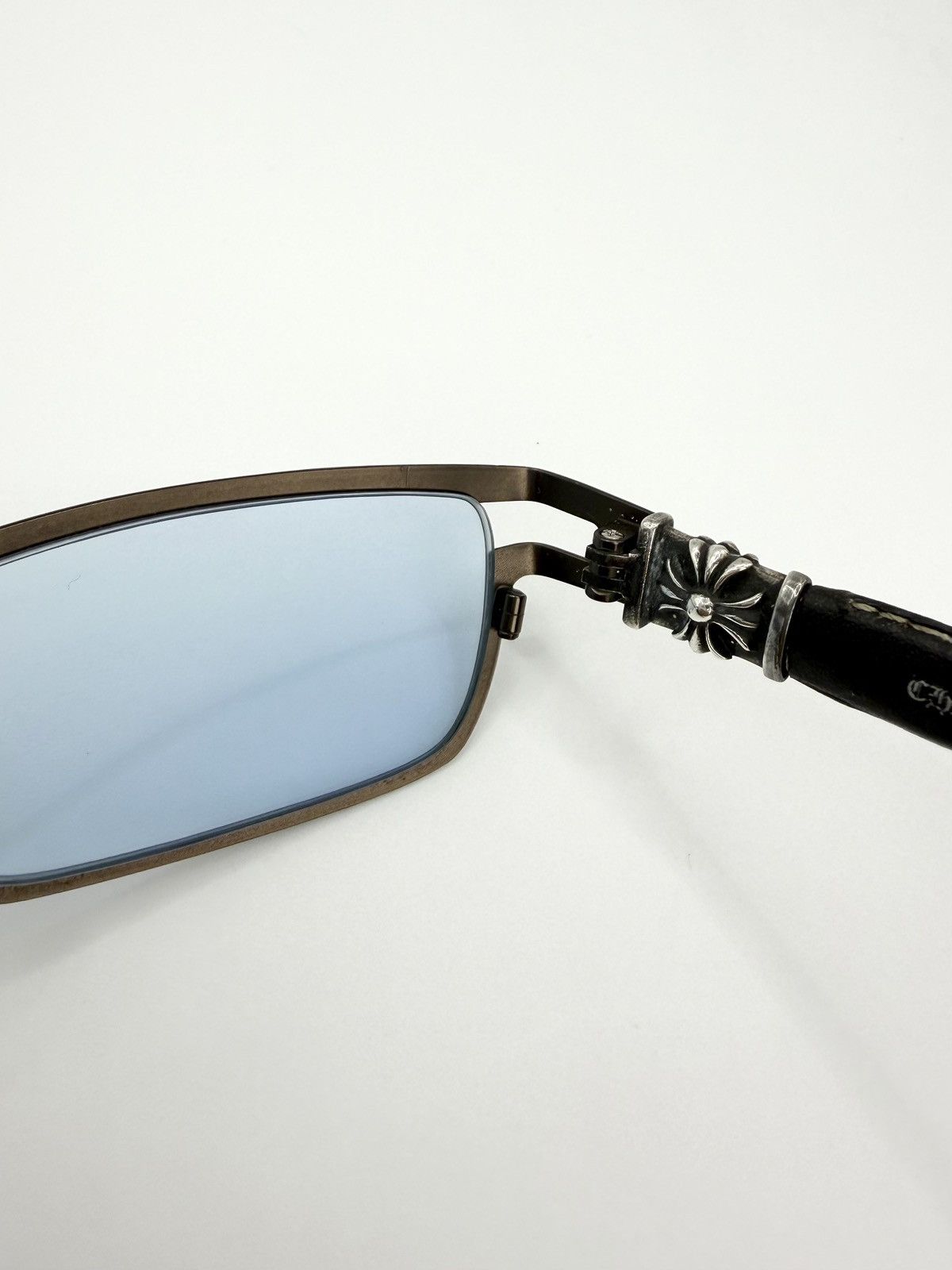 Chrome Hearts Chrome Hearts ‘M. Diver’ Cemetery Cross Leather Glass Frames Size ONE SIZE - 10 Thumbnail