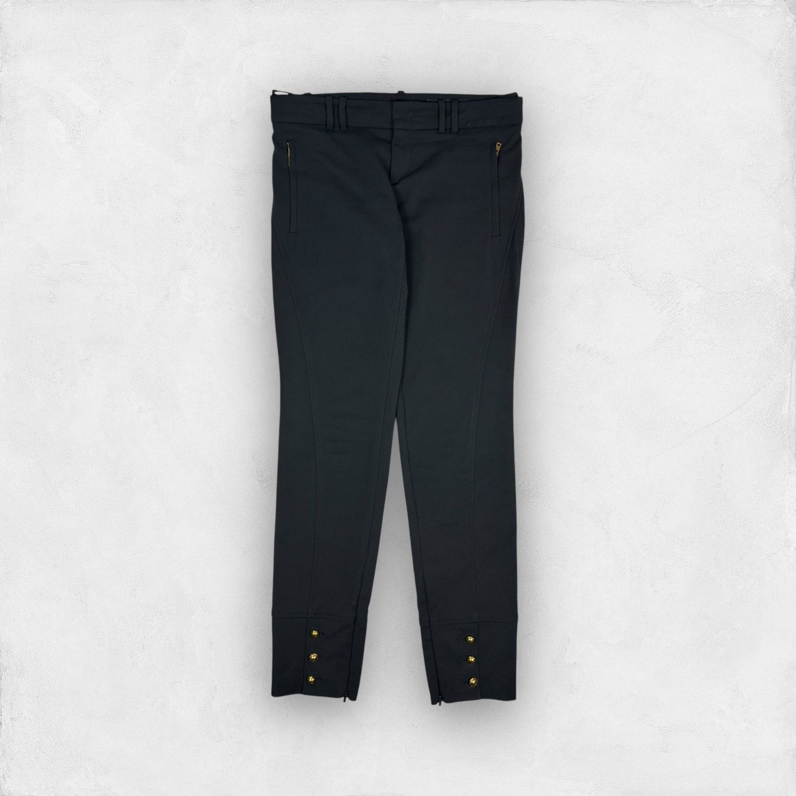 Gucci Gucci Women's Black Cotton Pockets Skinny Leg Dress Pants 40 Size 28" / US 6 / IT 42 - 1 Thumbnail
