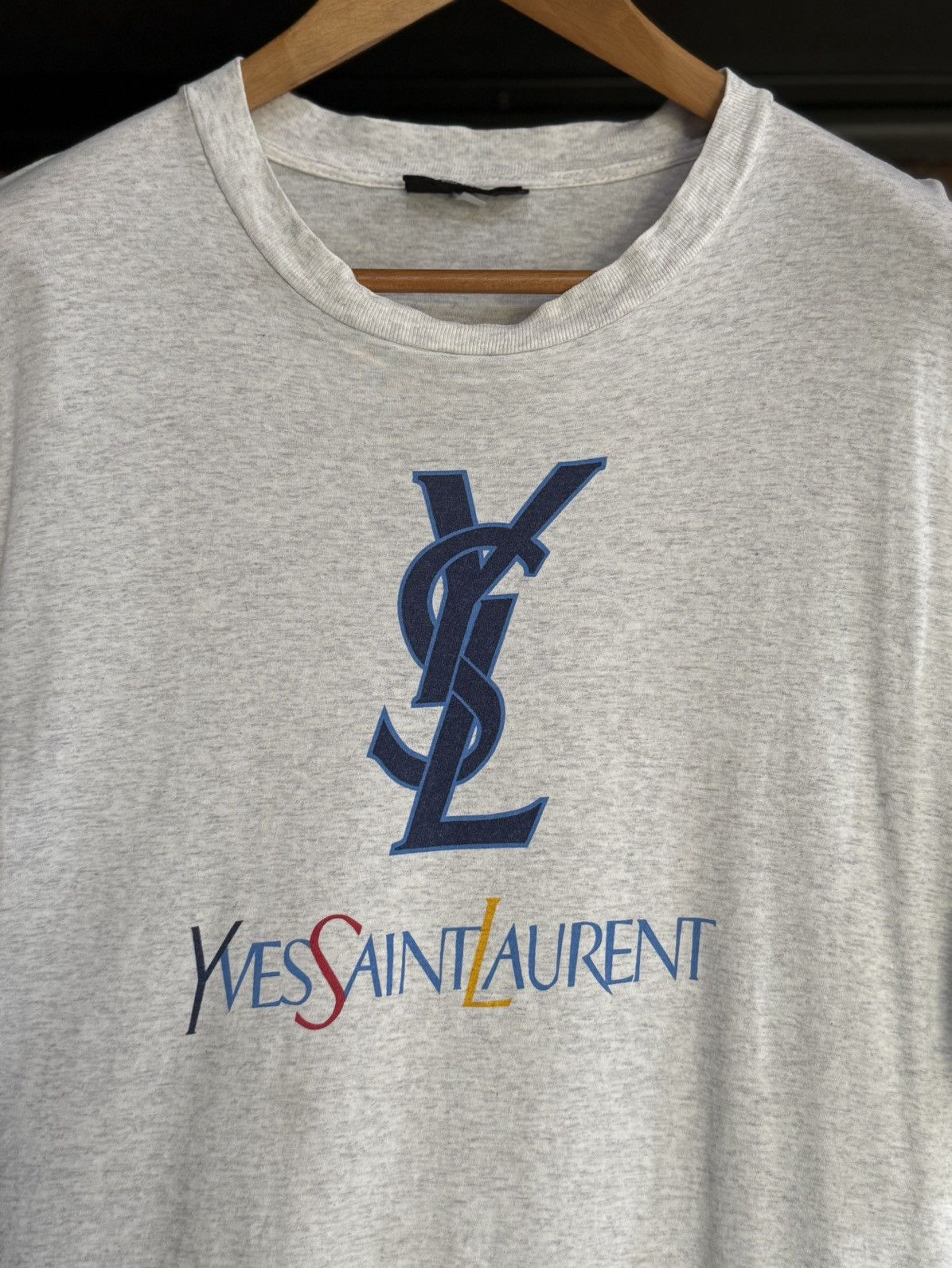 Vintage Vintage Yves Saint Laurent Pour Homme Italy Tee Size US L / EU 52-54 / 3 - 2 Thumbnail
