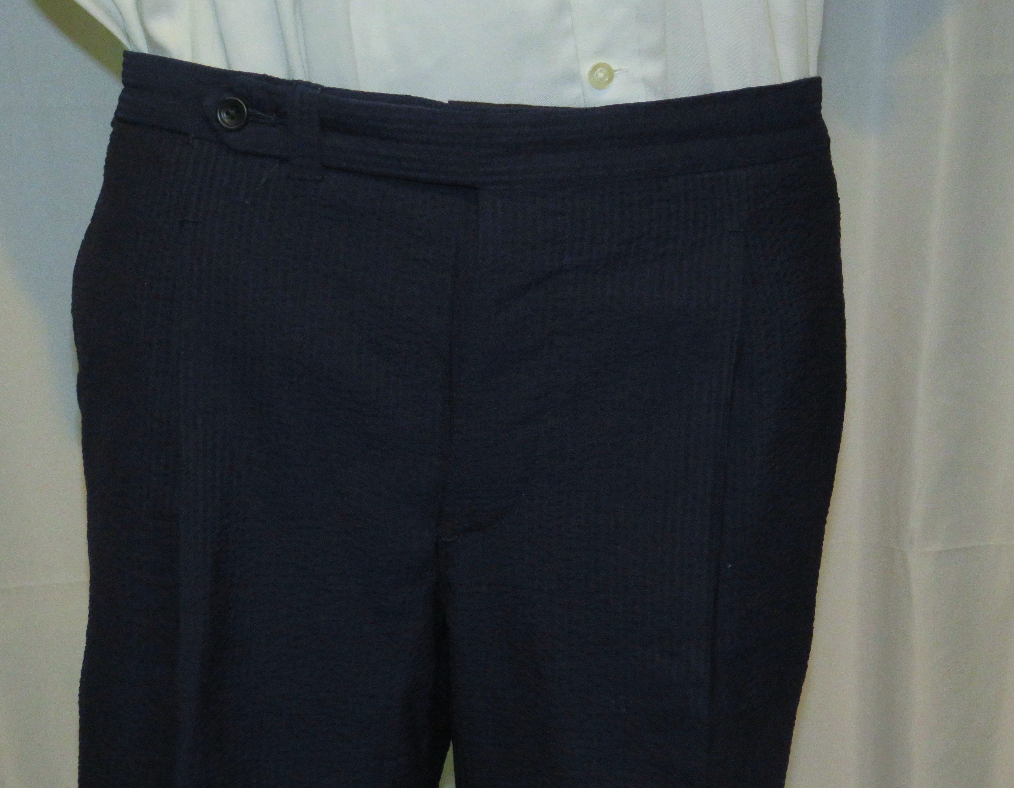 Other J. Meuser Loro Piana Super 150 Bespoke Blue Seersucker Suit Size 38R - 14 Thumbnail
