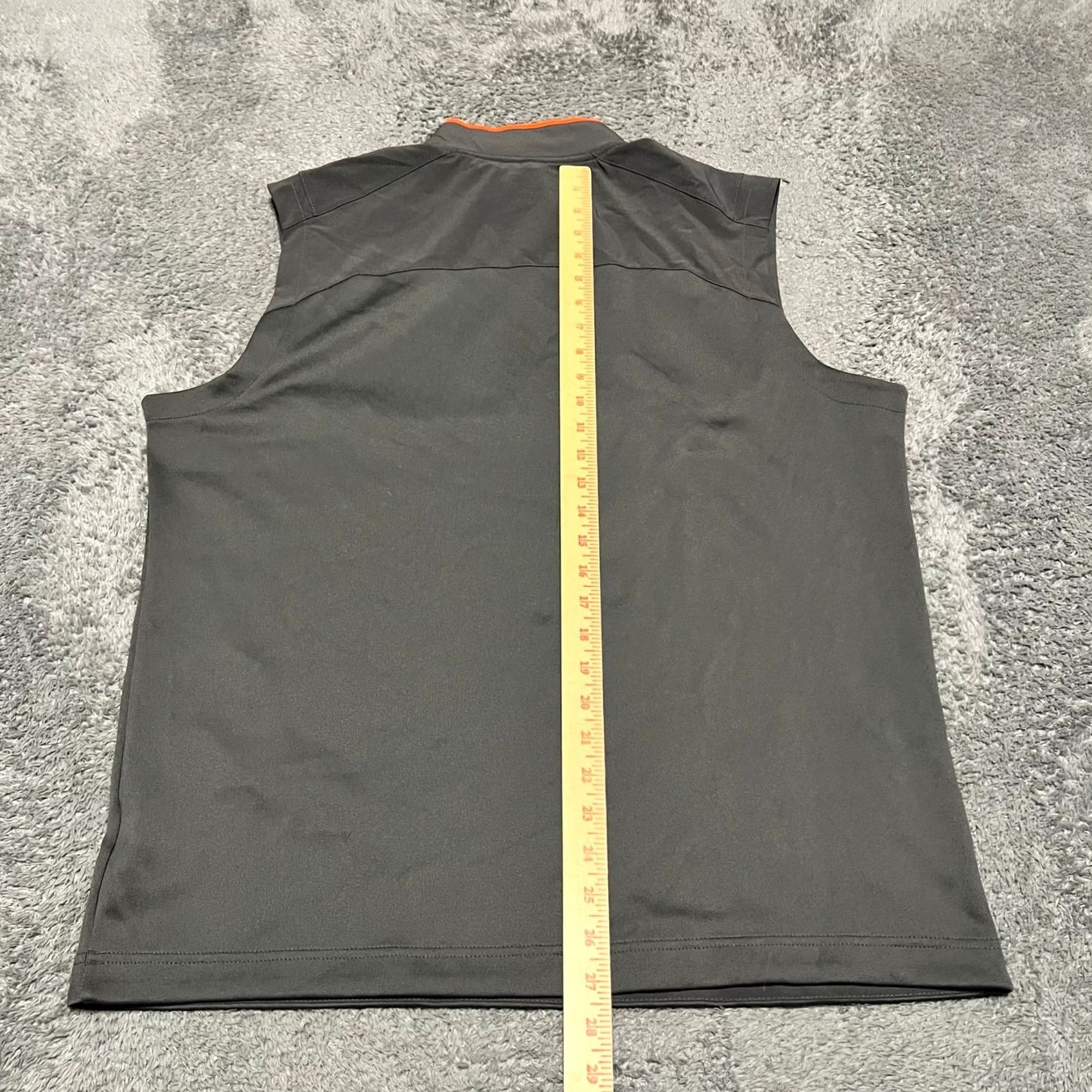 Nike Nike Golf Vest Mens Large 1/4 Zip Dri-Fit Performance Vest Gray Orange Jacket Vest Gray Orange Mens L Size US L / EU 52-54 / 3 - 8 Thumbnail