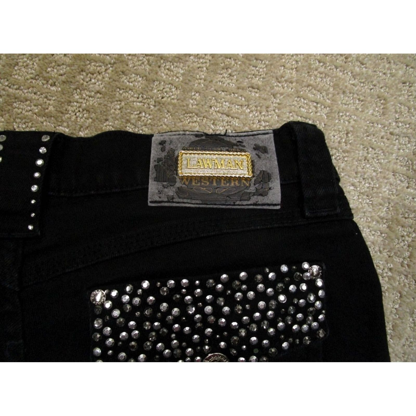 Vintage VINTAGE Lawman Jeans Women 29 Black High Rise Bootcut Pants 90s Southwestern Cowboy Retro Denim Regular Women’s Jeans Size 29" - 5 Thumbnail
