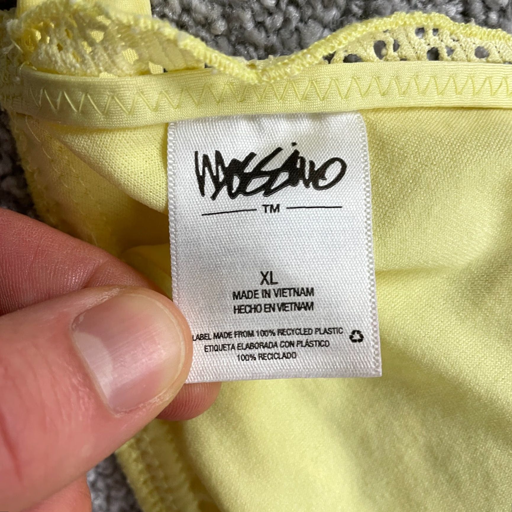 Mossimo Mossimo Swimwear Bikini Top Womens XL Yellow Lace Halter Padded Summer Beach Size XL / US 12-14 / IT 48-50 - 5 Thumbnail