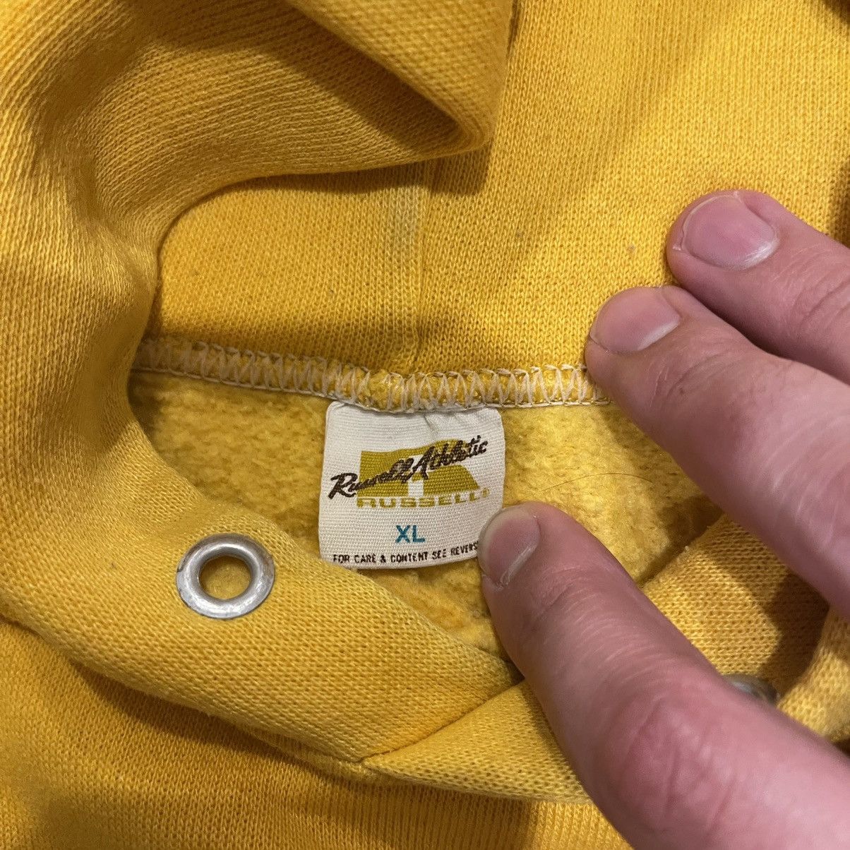 Russell Athletic Vintage Faded Mustard Yellow Russell Athletic Hoodie Size US XL / EU 56 / 4 - 9 Thumbnail