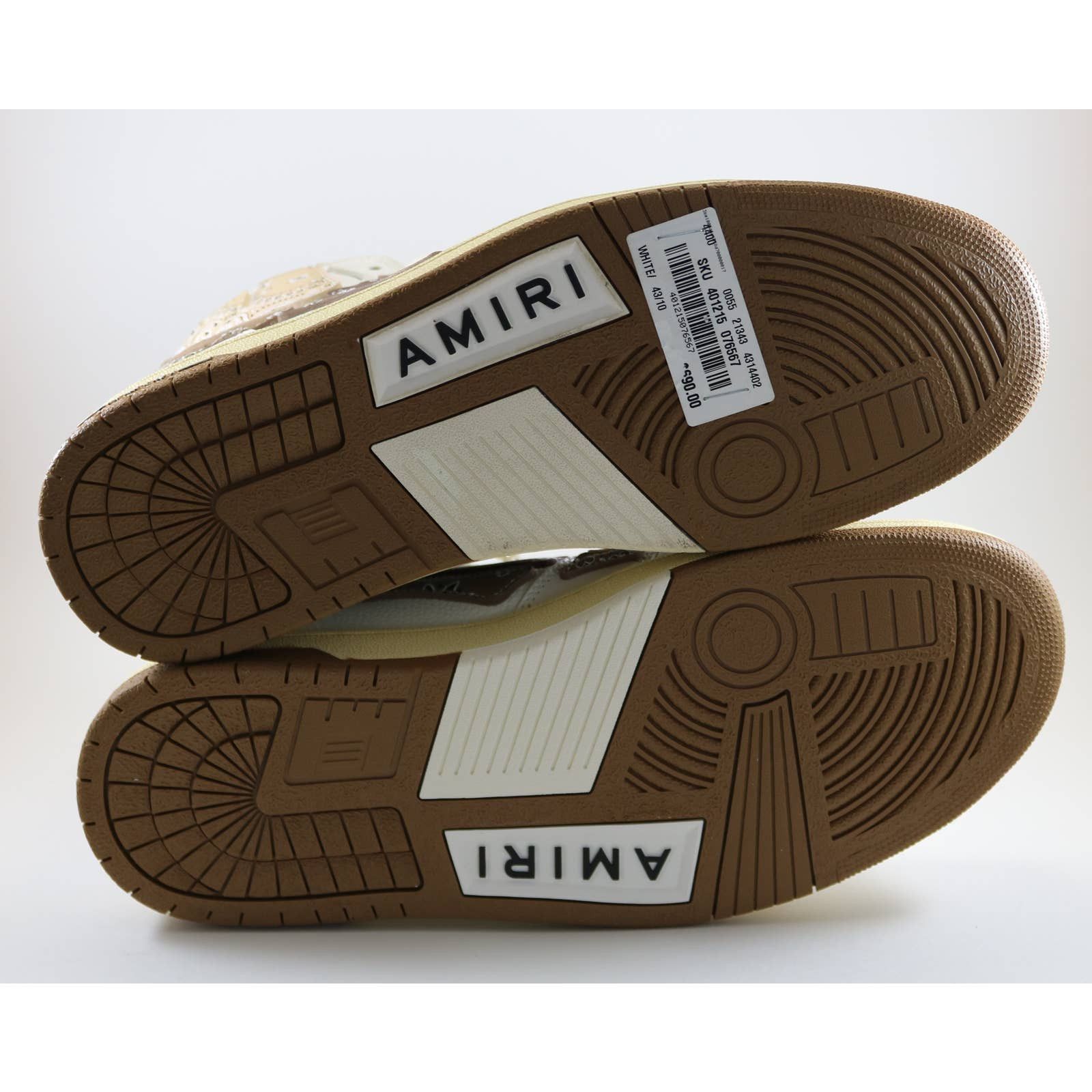 Amiri Skel Top Bandana White Brown Sneakers Hi Brand New