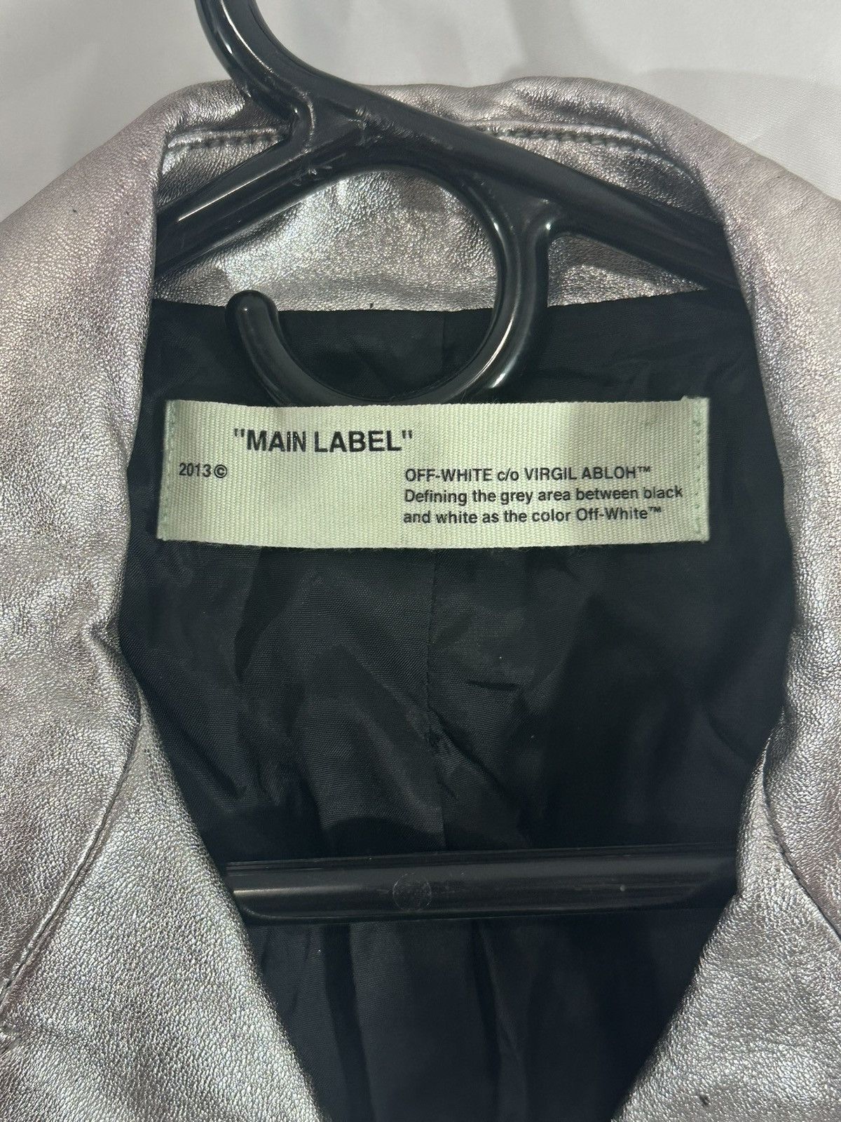 Off-White OFF WHITE SILVER LEATHER JACKET Size US M / EU 48-50 / 2 - 5 Thumbnail