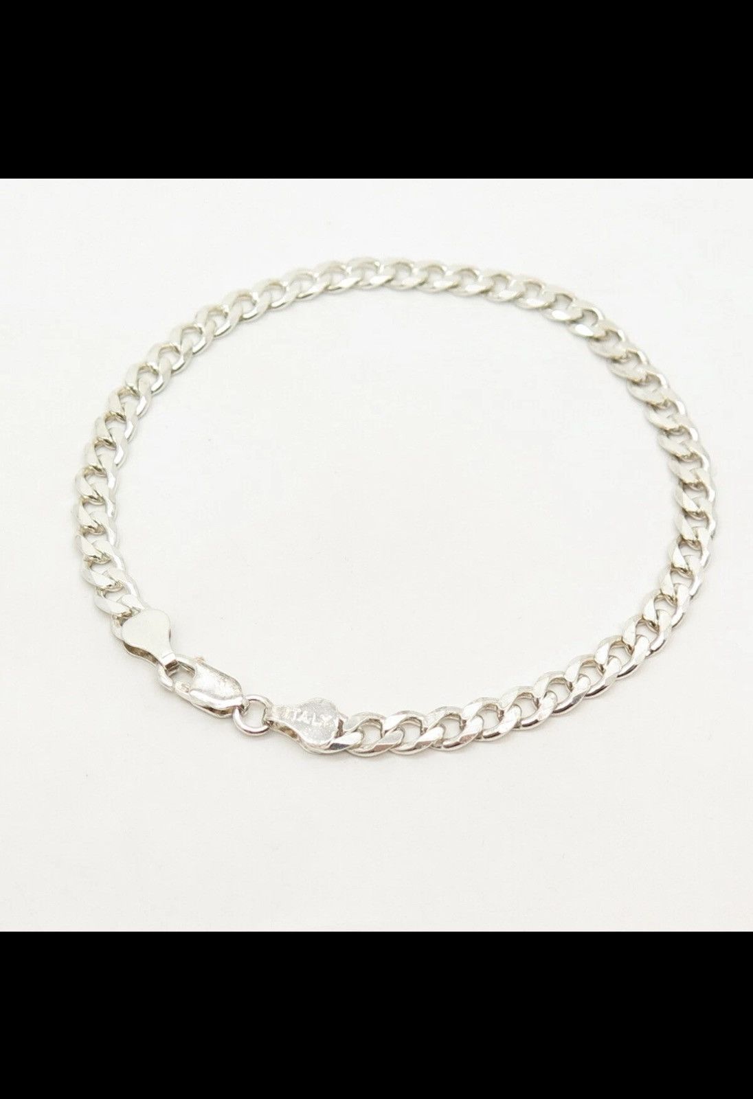 Sterling Silver Sterling Silver 8 3/4” Italian Cuban Link Bracelet Size ONE SIZE - 1 Thumbnail