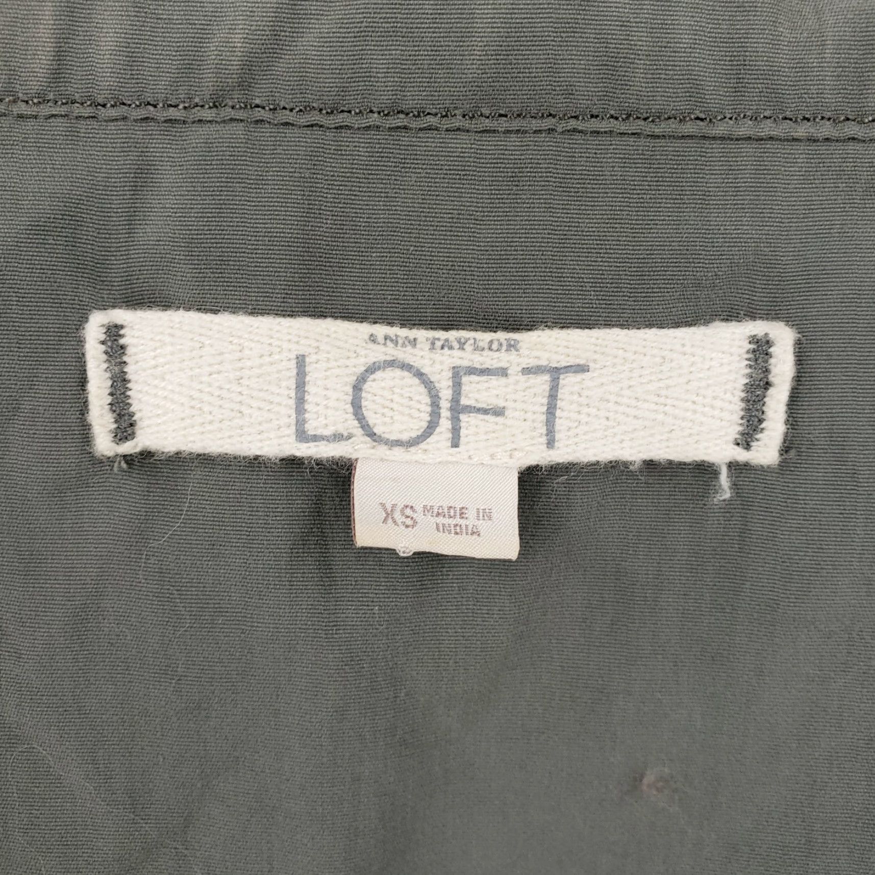 Ann Taylor Loft Jacket Womens XS Green Utility Collared Back Tie Nylon Jacket Size XS / US 0-2 / IT 36-38 - 3 Thumbnail