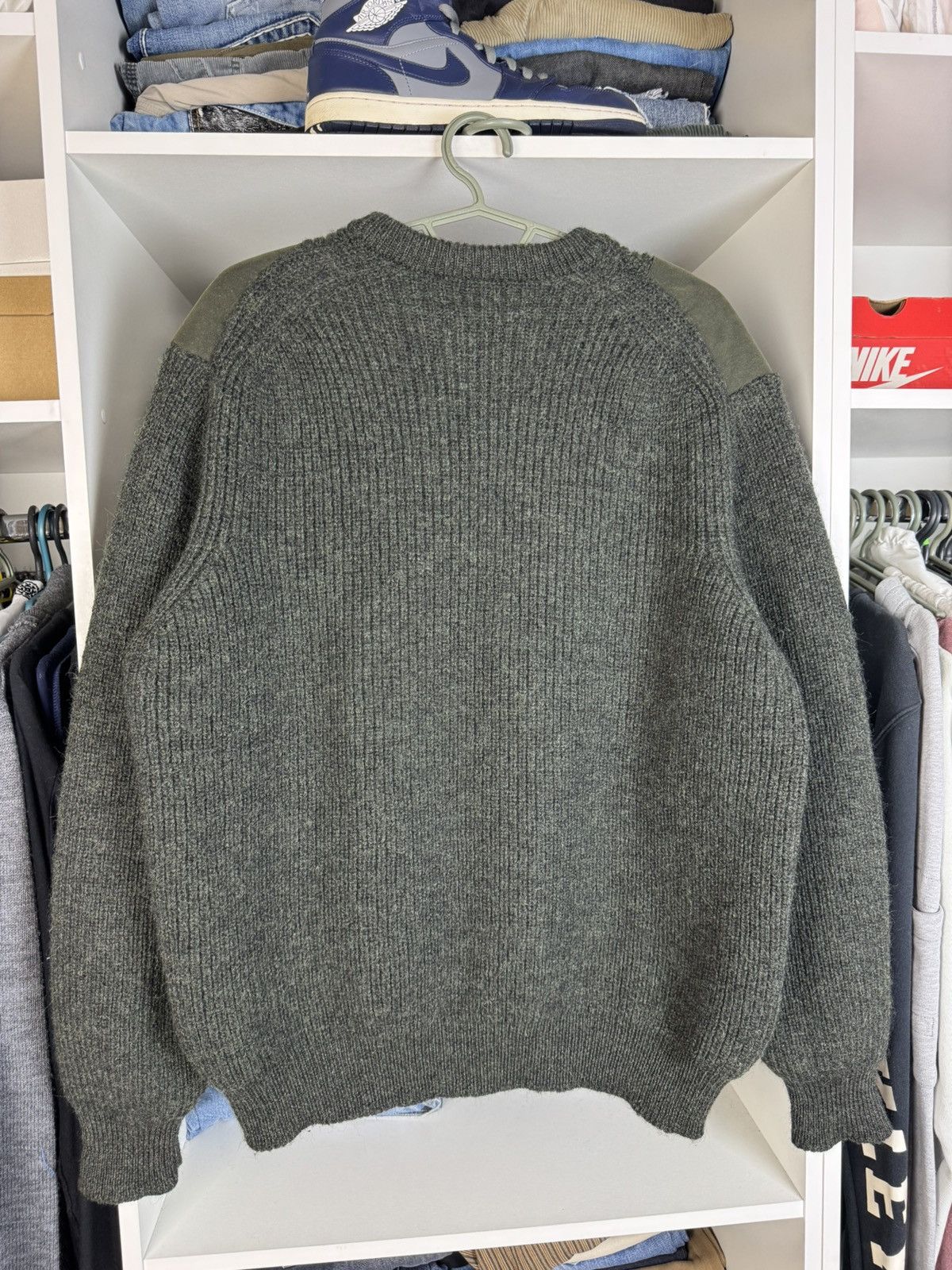 Barbour Barbour Tyne Sports Crew Sweater XL Olive 100% Pure New Wool Size US XL / EU 56 / 4 - 12 Thumbnail