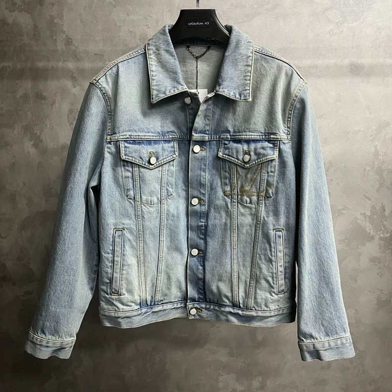 Louis Vuitton Louis Vuitton Blue embroidered lapel single-breasted long-s Size US L / EU 52-54 / 3 - 1 Thumbnail