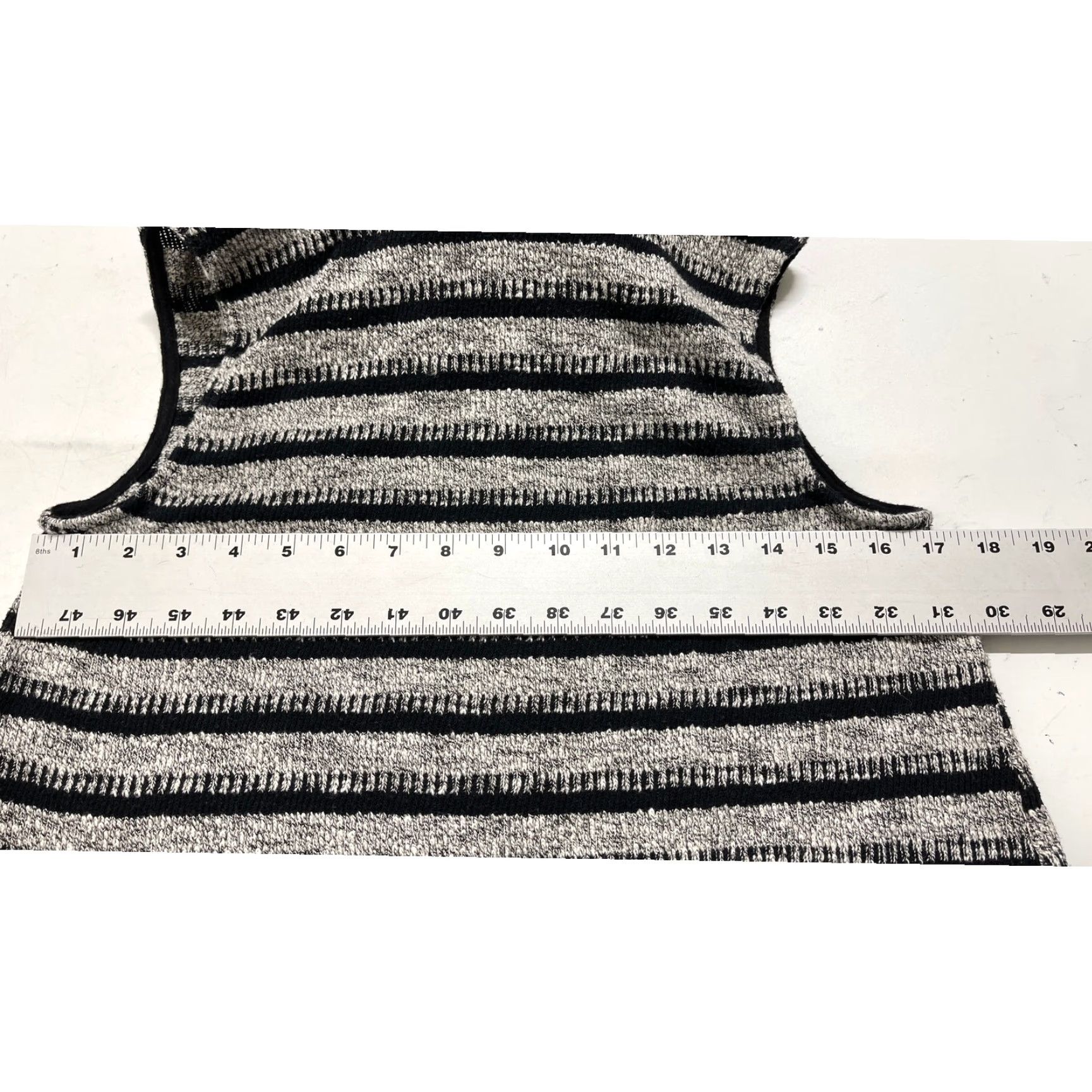 Vintage DOLAN Top M Gray Black Striped Sleeveless Turtleneck Office Modest Cotton Blend Pullover Womens Shirt Shirt? Size M / US 6-8 / IT 42-44 - 5 Thumbnail
