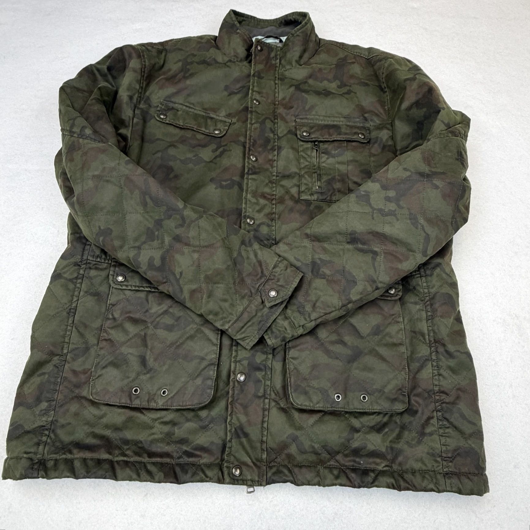 johnnie-O johnnie-O Jacket Mens XL Green Camo Quilted Full Zip Field Coburn JMJK2070 Size US XL / EU 56 / 4 - 5 Thumbnail