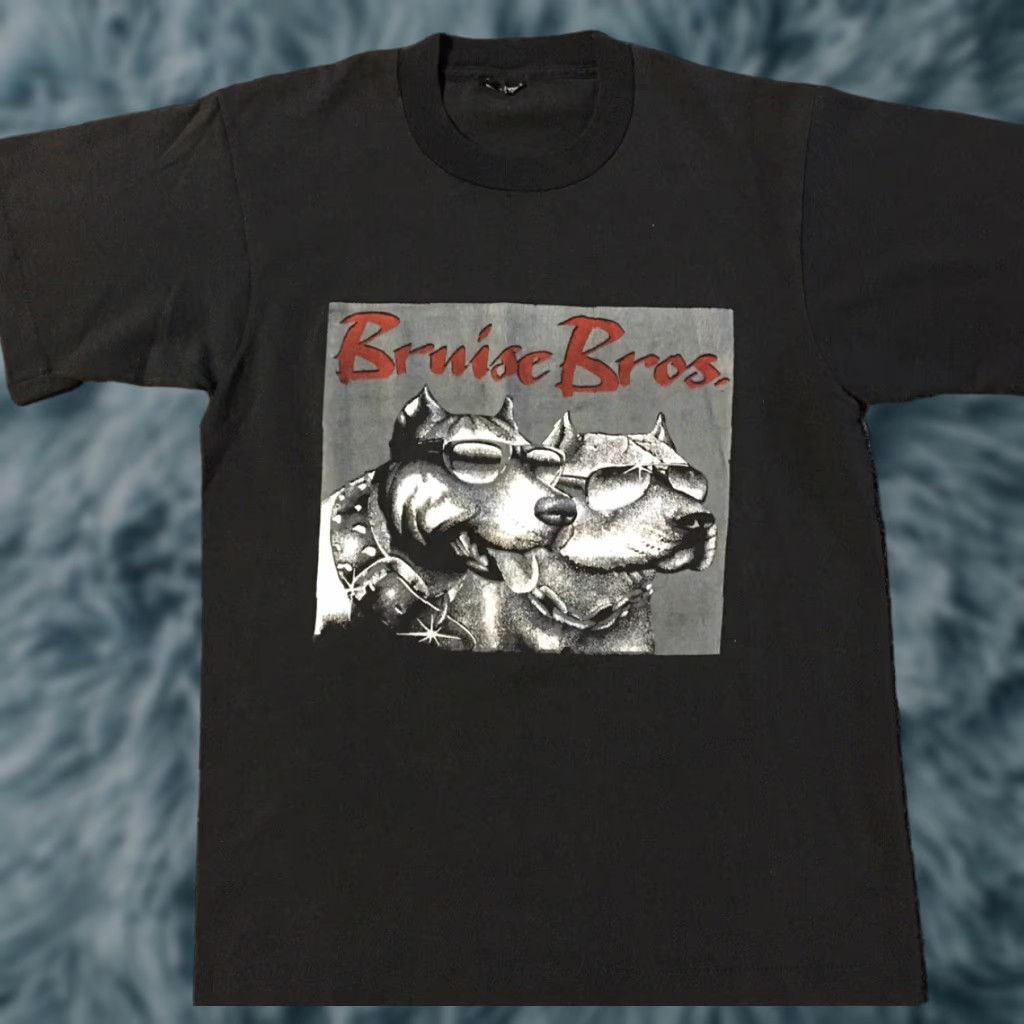 Vintage VINTAGE Bruise Bros Dogs Pitbull faded Shirt M Black USA Hip Hop 90s Grunge Screen Stars Men T-Shirt Short Sleeve Single Stitch Size US M / EU 48-50 / 2 - 1 Thumbnail