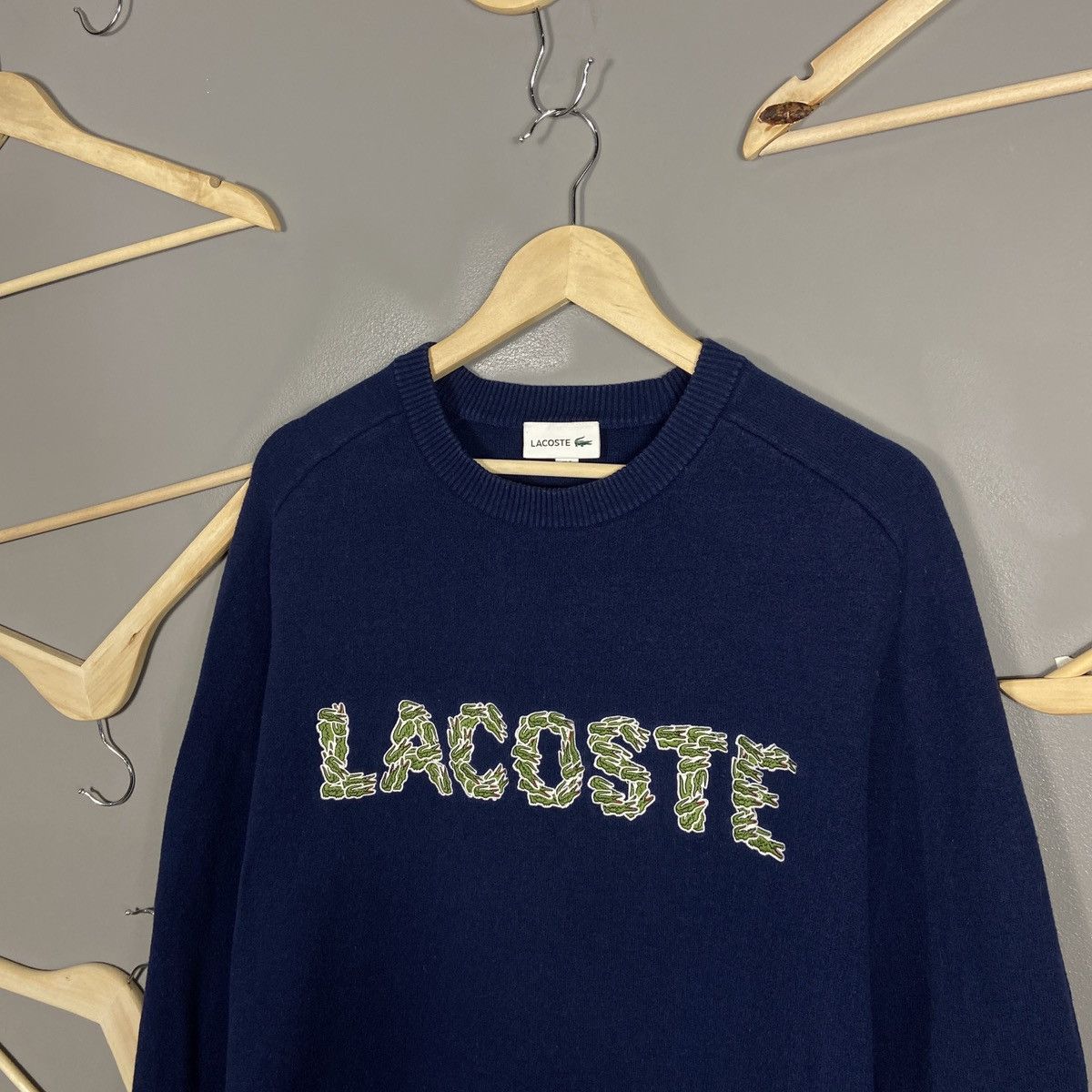 Lacoste Lacoste Embroidered Crocodiles Wool Sweater Size US XXL / EU 58 / 5 - 2 Thumbnail