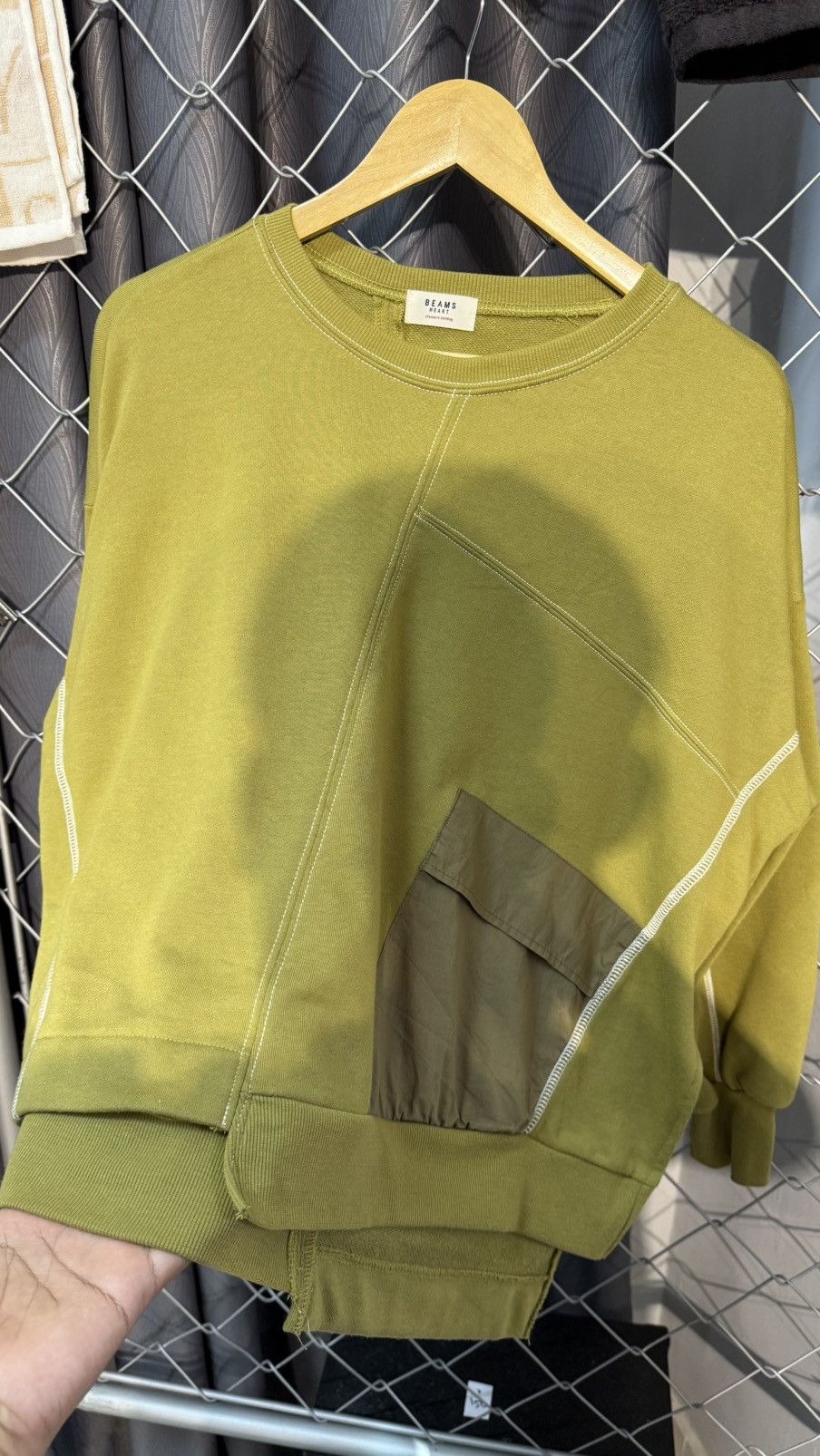 Beams Japan BEAMS HEART JAPAN SWEATSHIRT CROP 3D POCKET SWEATSHIRT GREEN Size M / US 6-8 / IT 42-44 - 3 Thumbnail