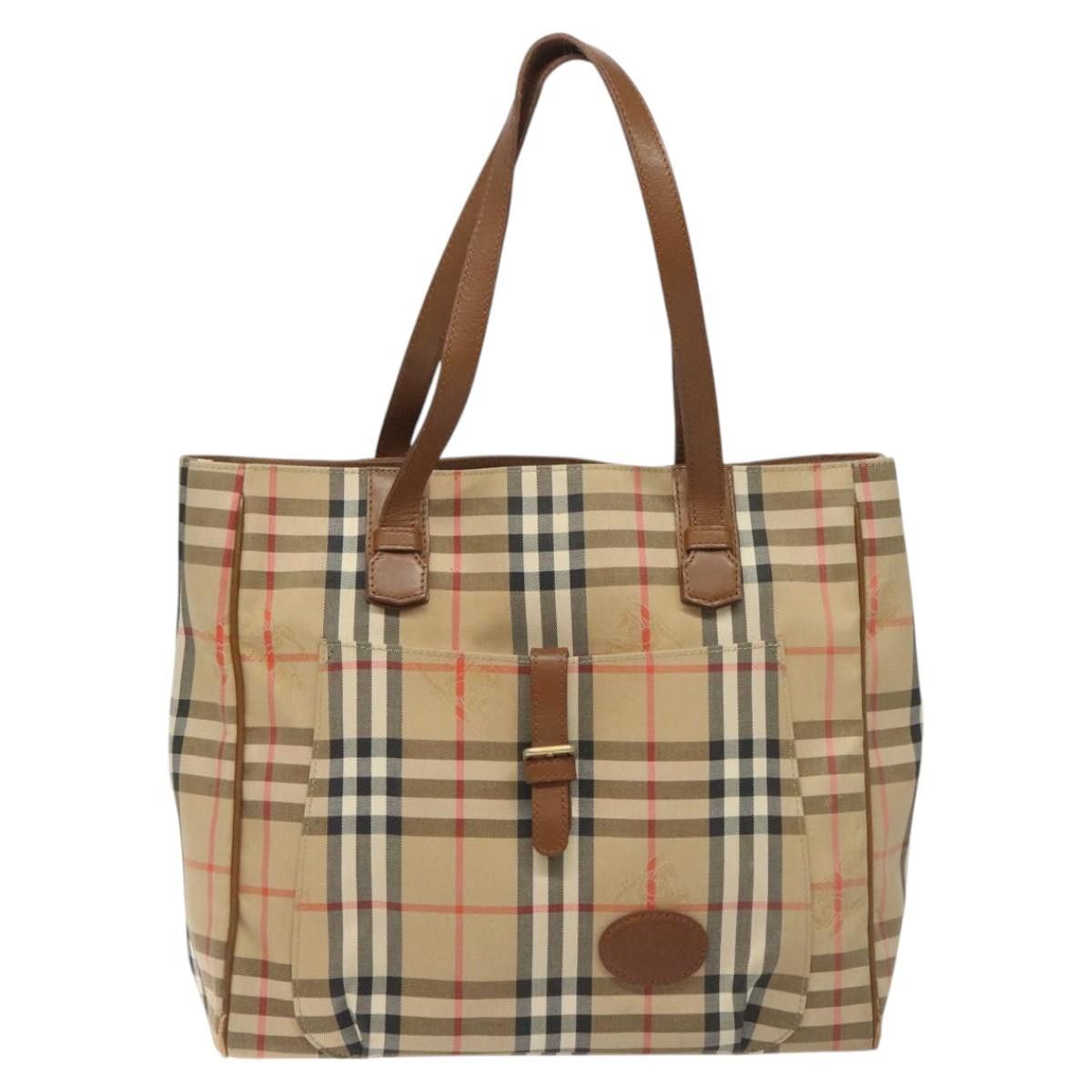 Burberry Nova Check Beige Canvas Tote Bag (Pre-Owned) Size ONE SIZE - 1 Thumbnail