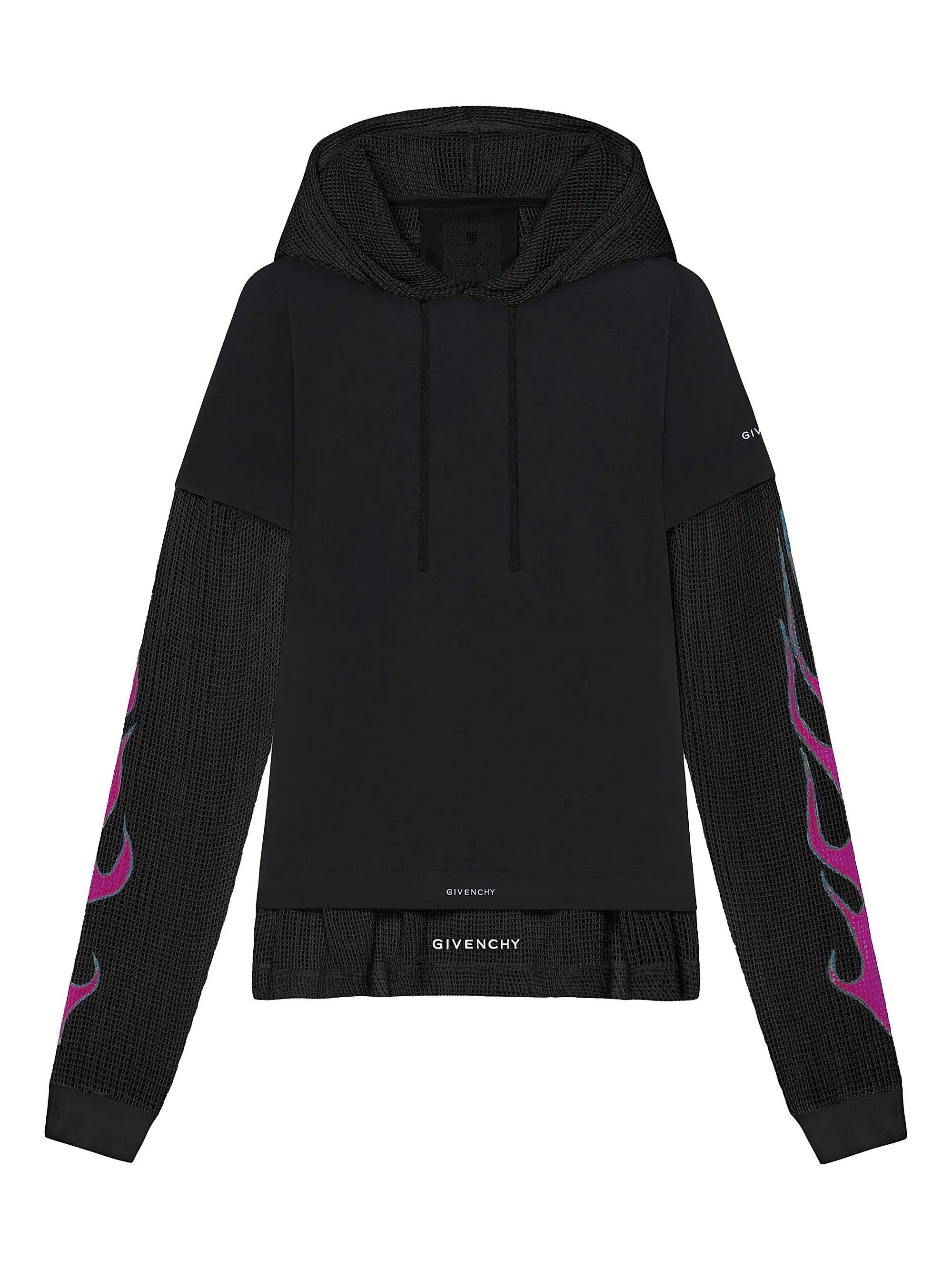 Givenchy o1mle1025 Overlapped Hooded T-Shirt in Black Size US L / EU 52-54 / 3 - 1 Thumbnail