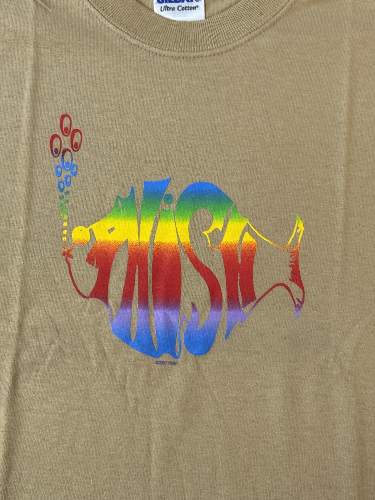 Designer Phish T-shirt - Classic Phish Fish Logo Rainbow Tan 2007 S Size US S / EU 44-46 / 1 - 3 Thumbnail