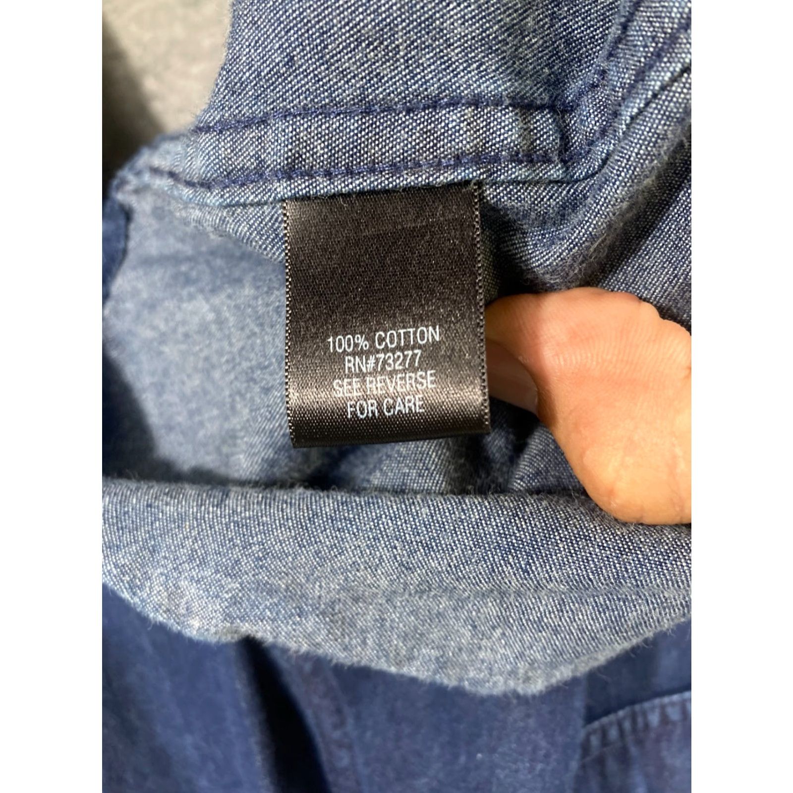 Croft & Barrow Croft & Barrow Button Down Shirt Mens 2XL Indigo Denim Western Long Sleeve Pockets Size US XXL / EU 58 / 5 - 6 Thumbnail