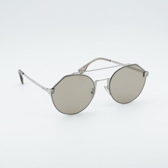 Fendi Fendi FE40060U 16G Sunglasses Silver Round Frame Size ONE SIZE - 4 Thumbnail