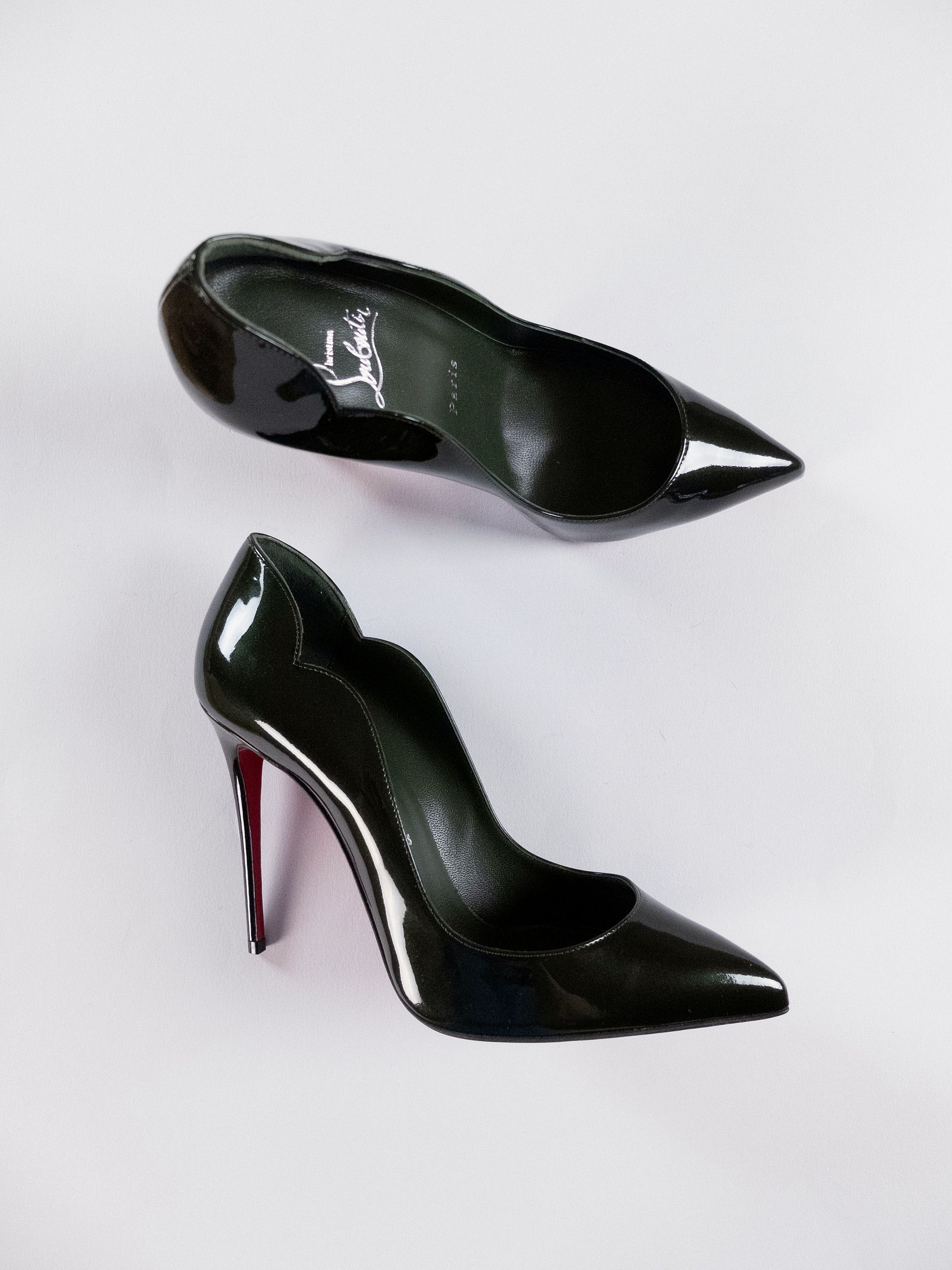 Christian Louboutin CHRISTIAN LOUBOUTIN Hot Chick green patent leather pumps 8.5 Size US 8.5 / IT 38.5 - 3 Thumbnail