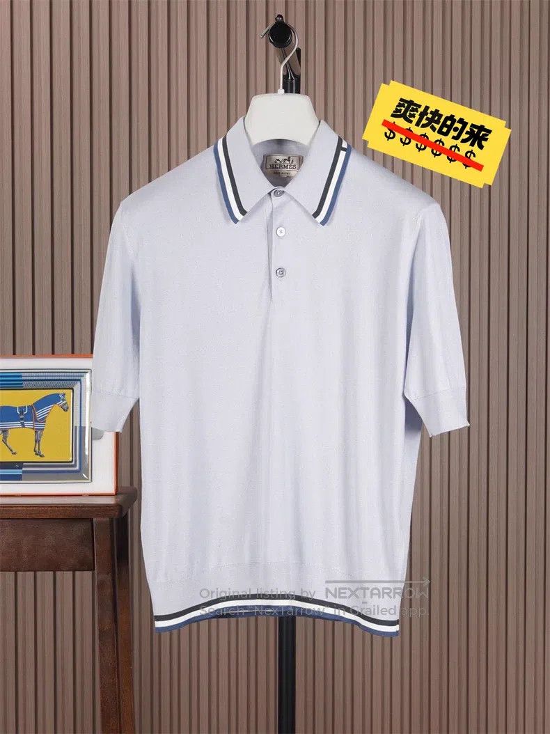 Hermes Hermes Men's Knitted Short Sleeve Polo Shirt Size US S / EU 44-46 / 1 - 1 Thumbnail