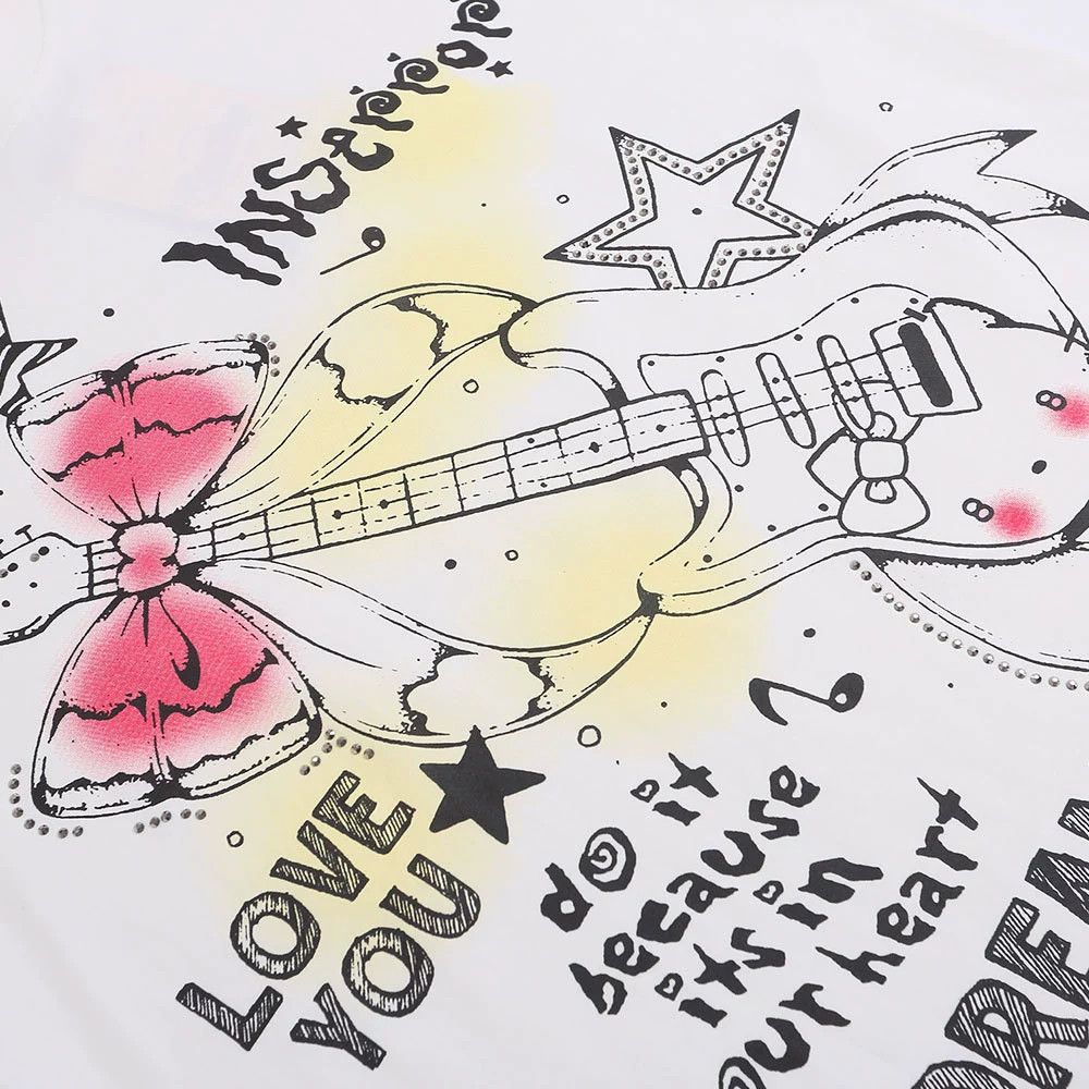 Vintage Loose men's hip-hop trendy graffiti guitar print T-shirt Size US M / EU 48-50 / 2 - 4 Thumbnail