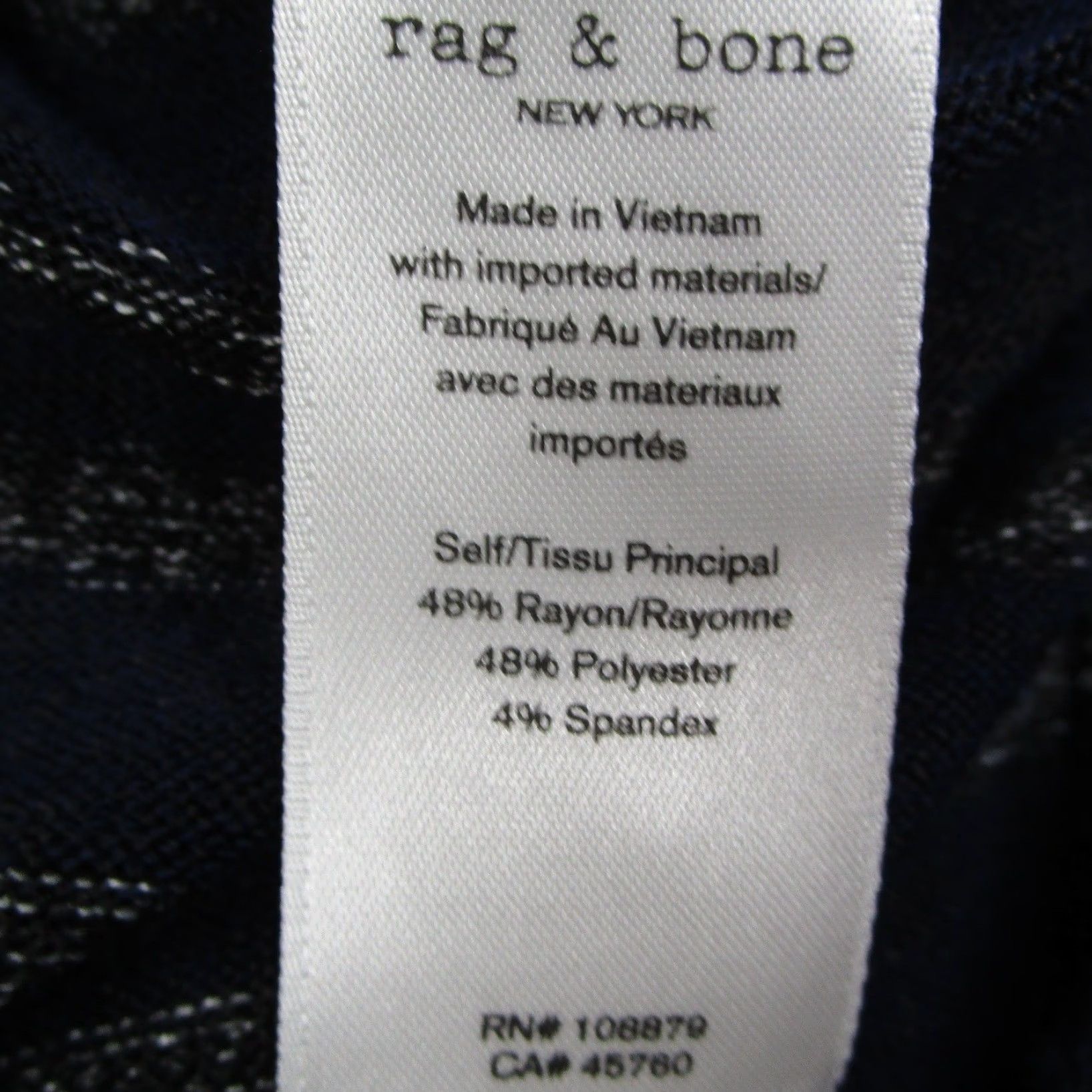 Rag & Bone rag & bone Womens Navy Blue White Striped V-Neck Long Sleeve Top S Pullover T-Shirt Womens Size S / US 4 / IT 40 - 3 Thumbnail