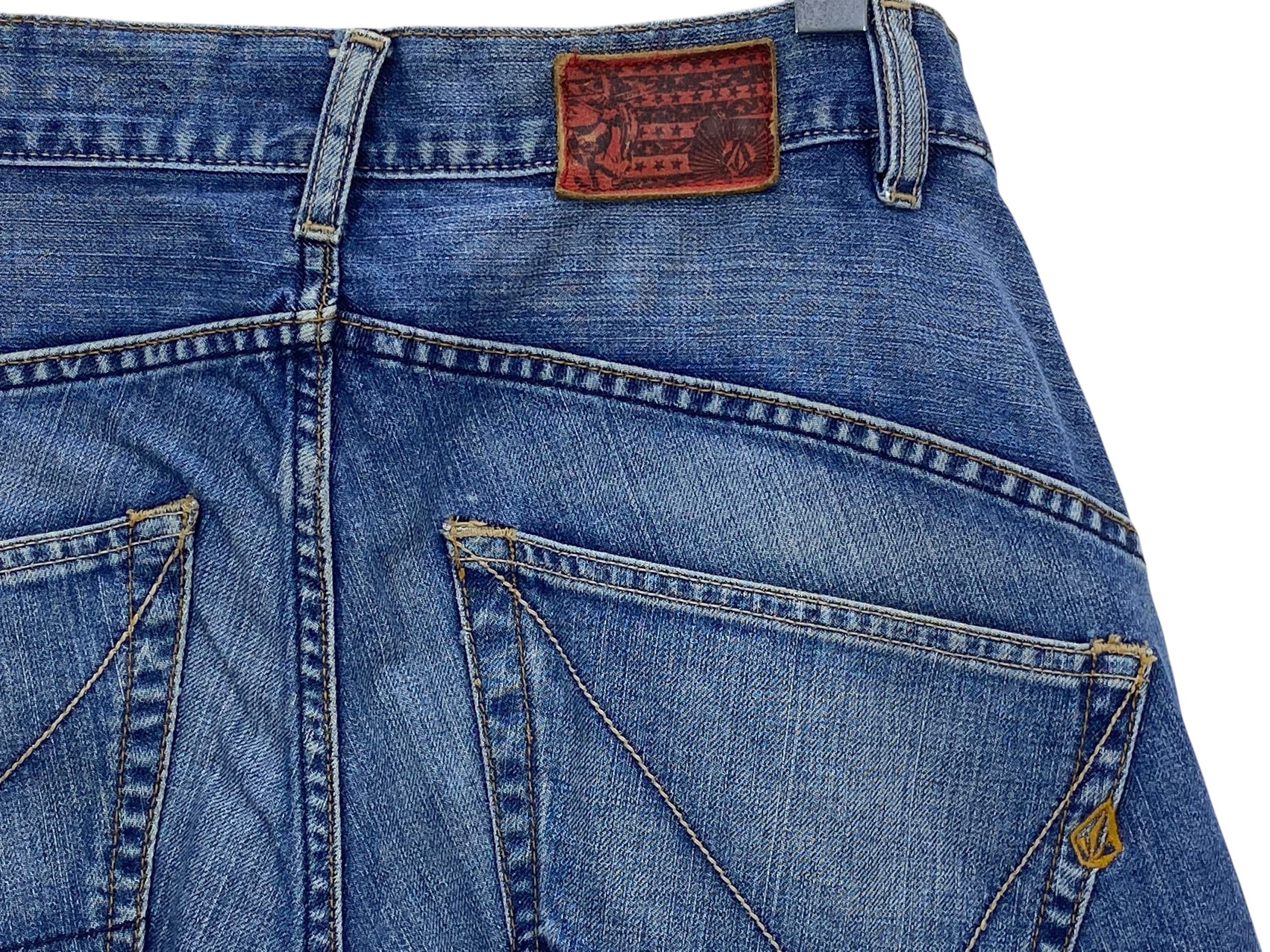 Volcom Volcom Baggy Jeans: Embroidered Hip Hop Skateboard Style Size US 33 - 10 Thumbnail