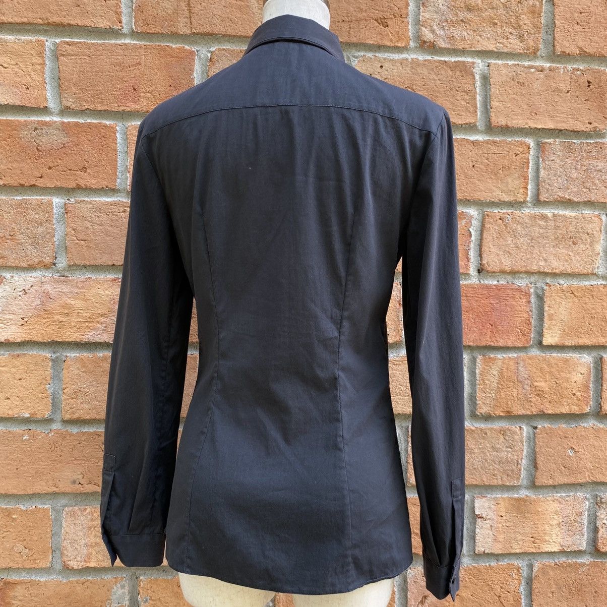Prada Prada Elegant Black Fitted Long-Sleeve Shirt Size XS / US 0-2 / IT 36-38 - 5 Thumbnail