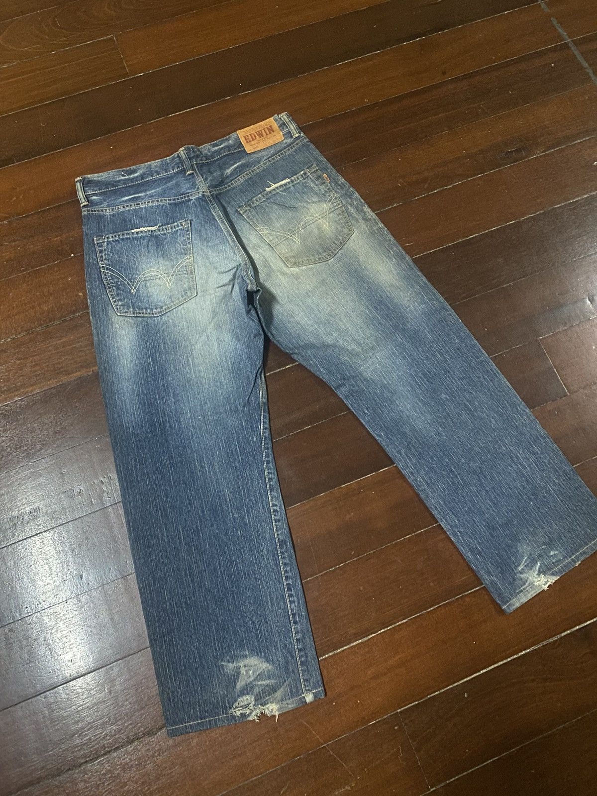 Edwin Vintage Edwin 505z Selvedge Faded Wash mud wash Baggy Jeans Size US 36 / EU 52 - 11 Thumbnail