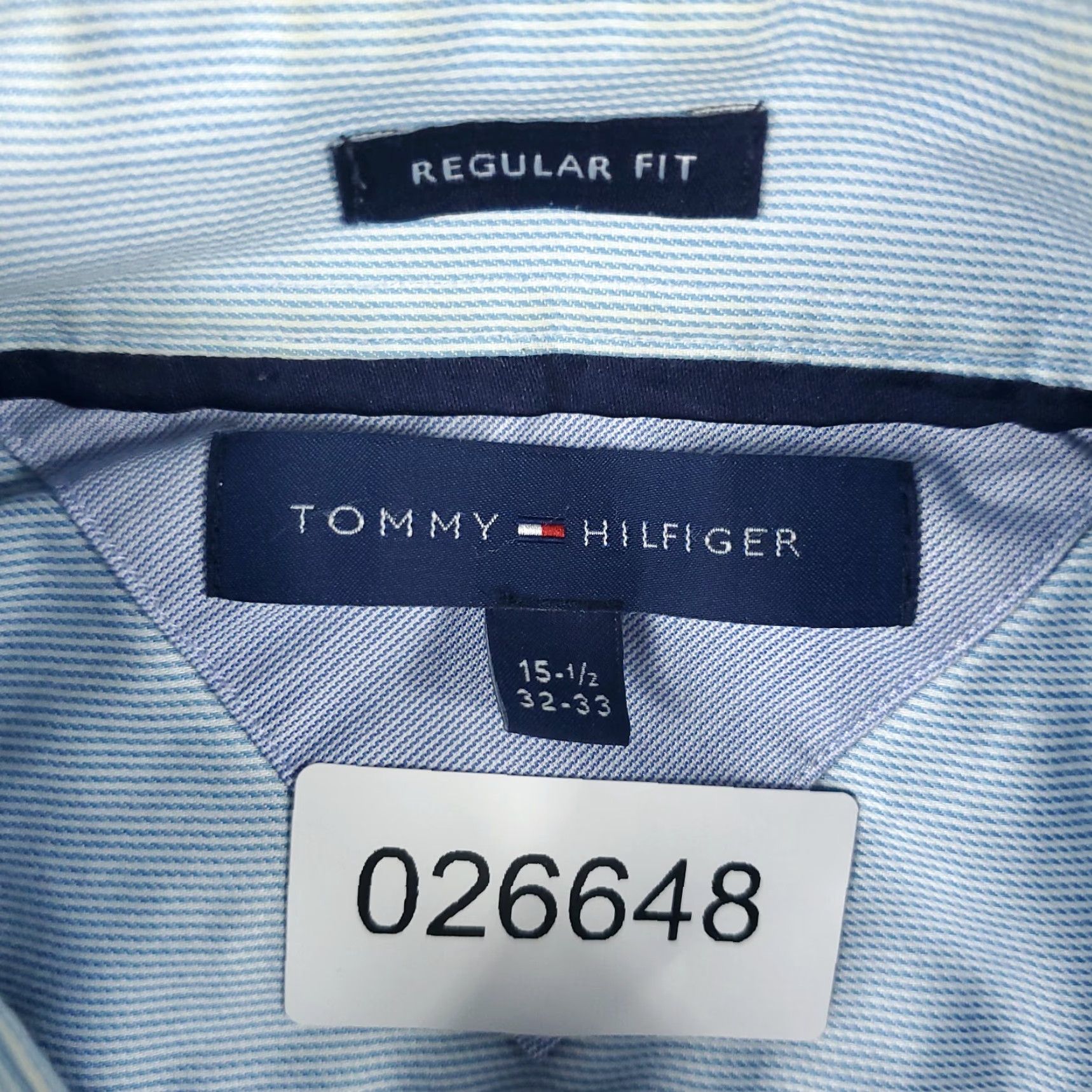 Tommy Hilfiger Tommy Hilfiger Dress Shirt Mens 15.5 Blue Striped Long Sleeve Button Up Casual Business Size 40R - 8 Thumbnail