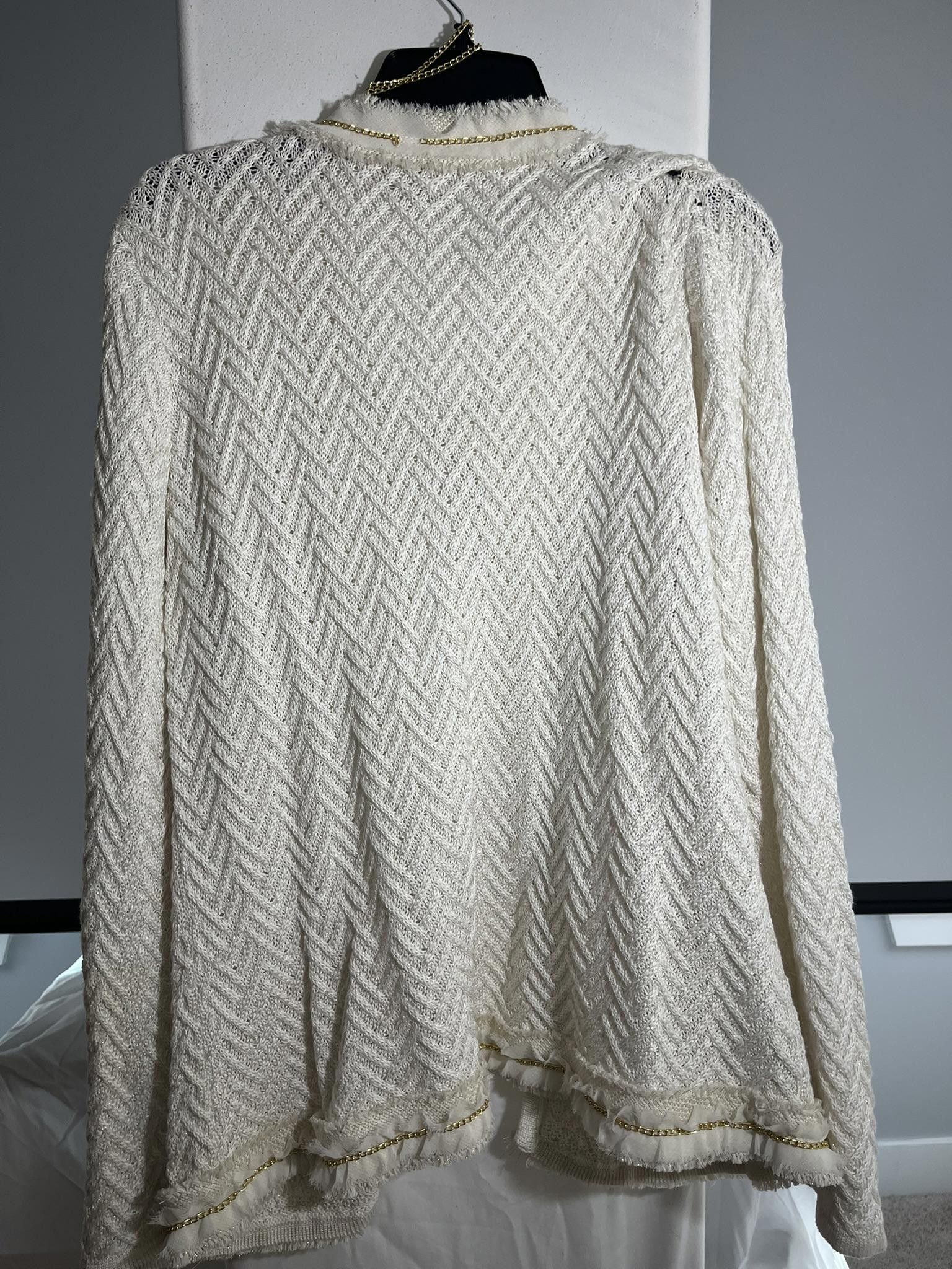 Chicos Chico's Cream Knit Cardigan - Size 2 Size XS / US 0-2 / IT 36-38 - 3 Thumbnail