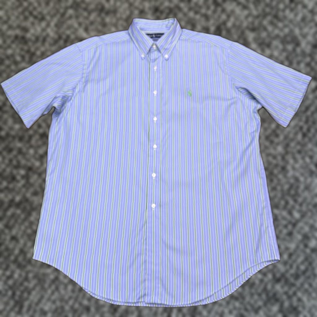 Ralph Lauren Ralph Lauren Classic Fit Shirt Mens Large Blue Green Striped Button-Up Size US L / EU 52-54 / 3 - 1 Thumbnail