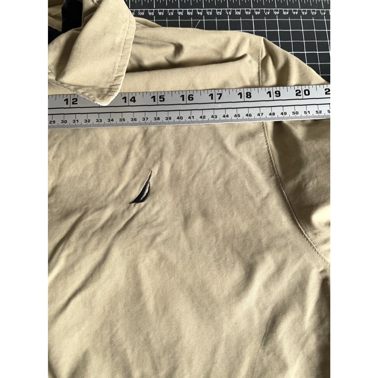 Nautica Nautica Jacket Mens 2XL Beige Nylon Blend Zip Up Lined Cotton Check Bomber 90s Vintage Men’s Regular Folded: Dry Clean Only Size US XXL / EU 58 / 5 - 7 Thumbnail