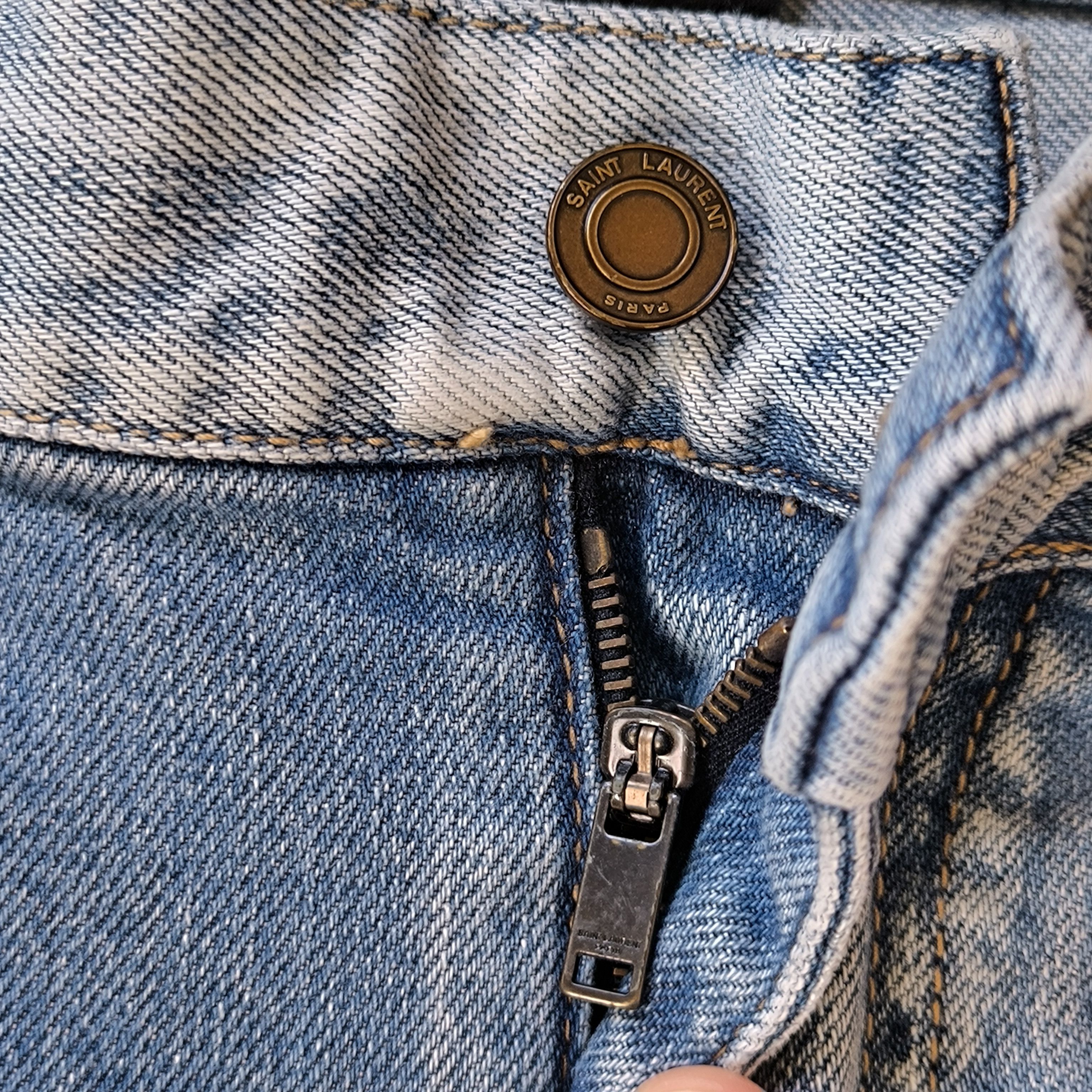 Saint Laurent Paris Saint Laurent Light Wash Distressed Jeans Made in Japan Size US 32 / EU 48 - 5 Thumbnail
