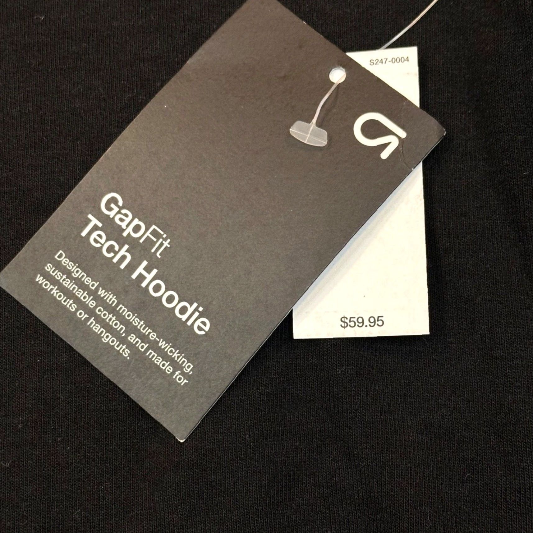 Gap GapFit Hoodie Mens Large Moisture Wicking Hooded Pullover Cotton Black NWT Logo Size US L / EU 52-54 / 3 - 3 Thumbnail