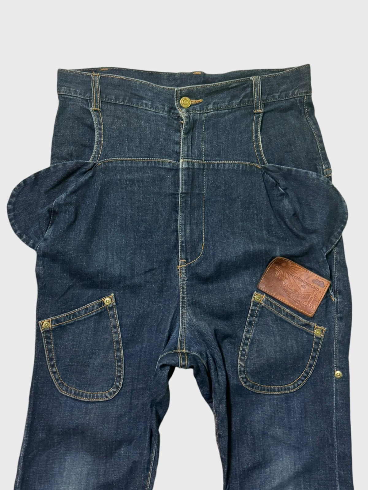 Issey Miyake × Japanese Brand × mercibeaucoup MERCIBEAUCOUP ISSEY MIYAKE Ear Design Denim Jean Size US 29 - 3 Thumbnail