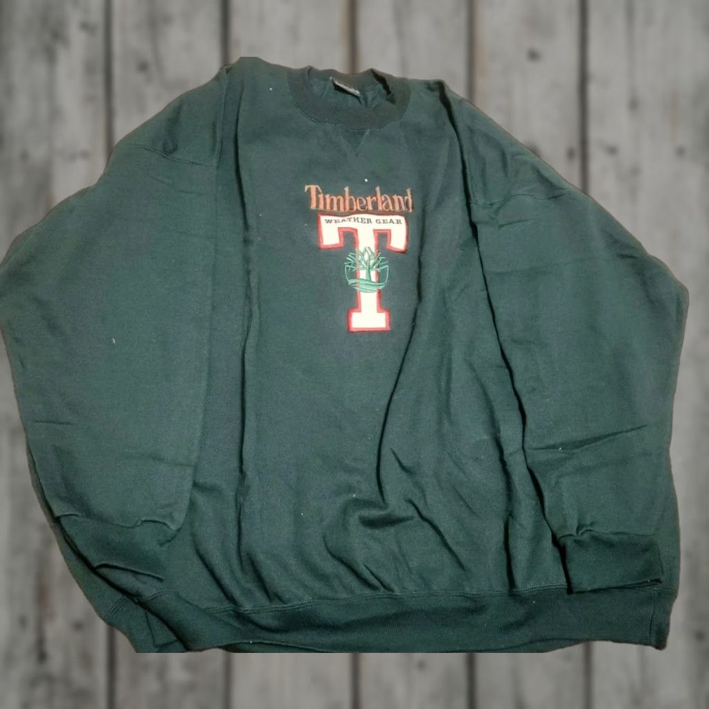 Timberland VINTAGE Timberland Green Crewneck Sweatshirt XL Men Embroidered 90s Y2K Pullover Sweatshirt Crew Neck Size US XL / EU 56 / 4 - 1 Thumbnail